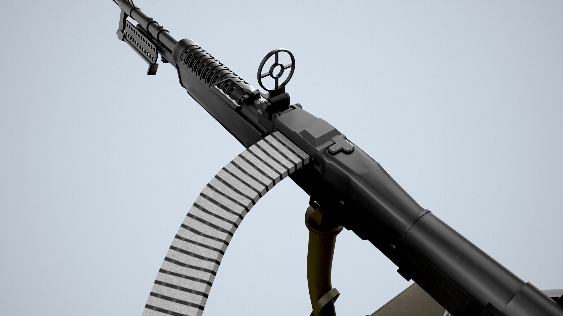 Machine Gun M-60D With Helicopter Mount Low-poly 3D model_6