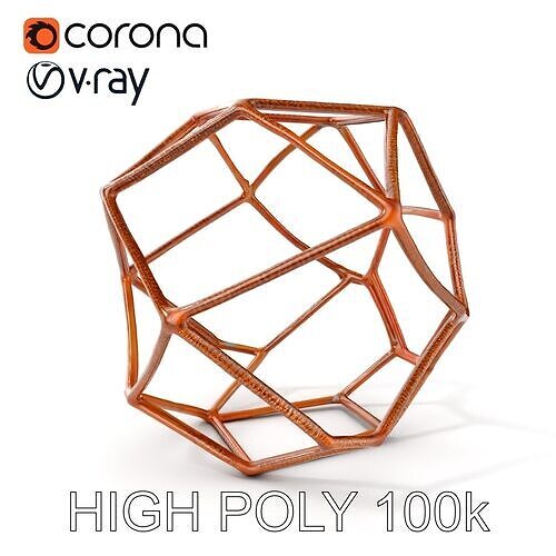Geometric Wireframe Sculptural Model Pack Low-poly 3D model