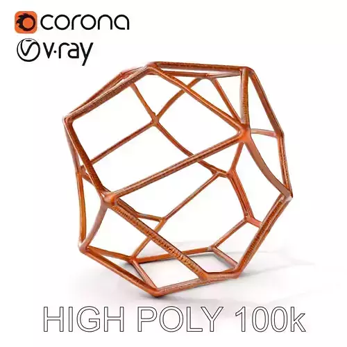 Geometric Wireframe Sculptural Model Pack Low-poly 3D model