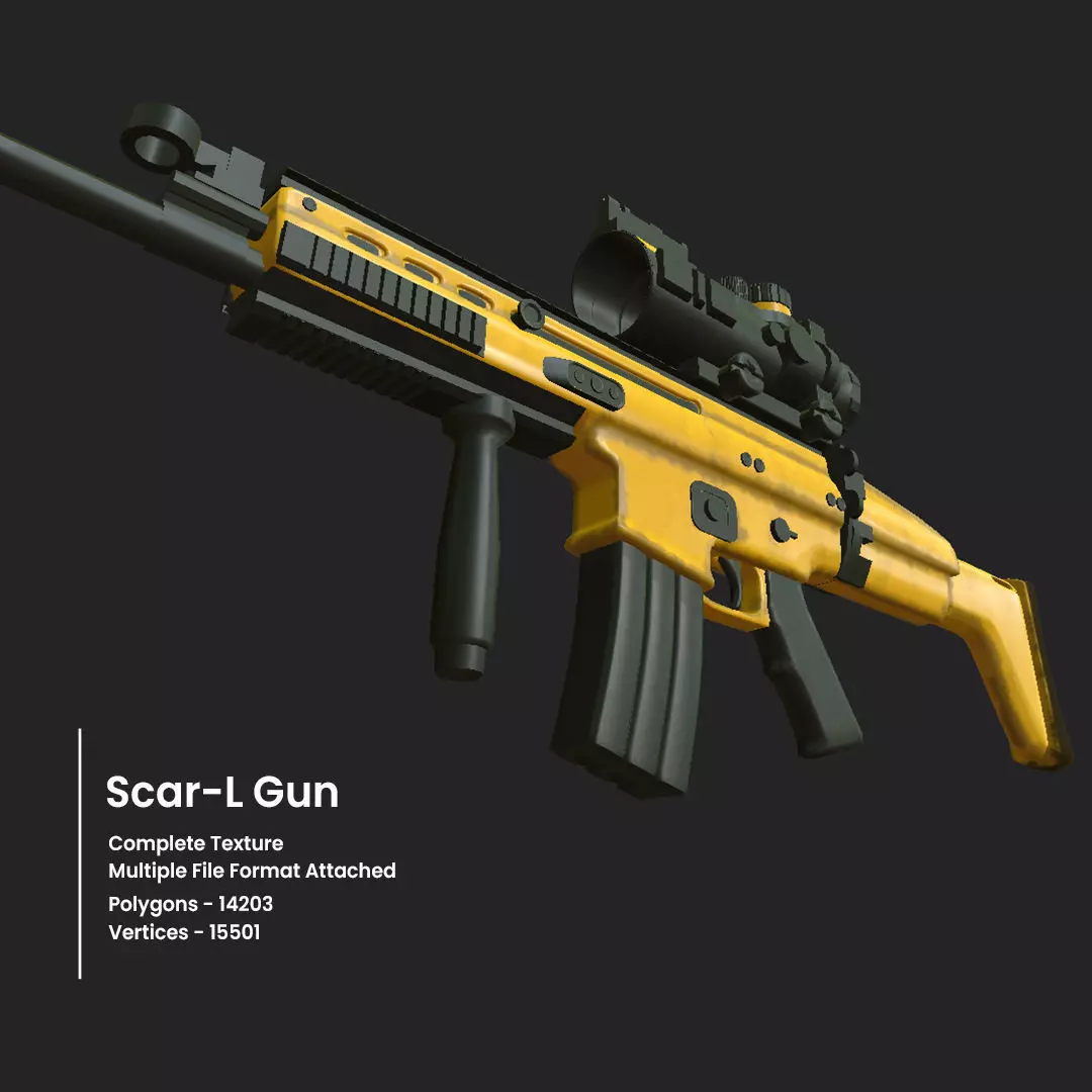 Scar-L Gun 3D Model Low-poly 3D model_0