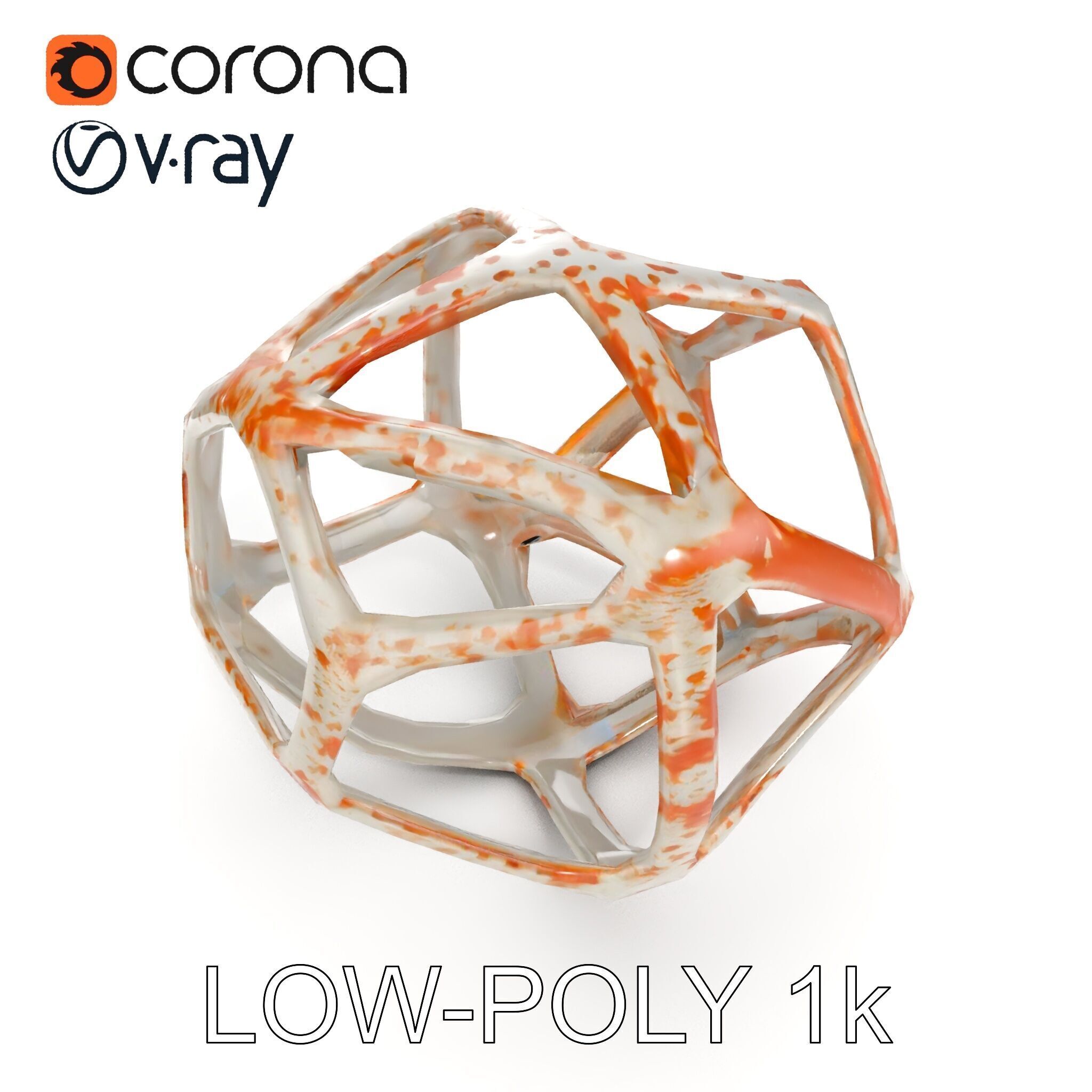 Geometric Metal Sculpture Model Pack Low-poly 3D model_17