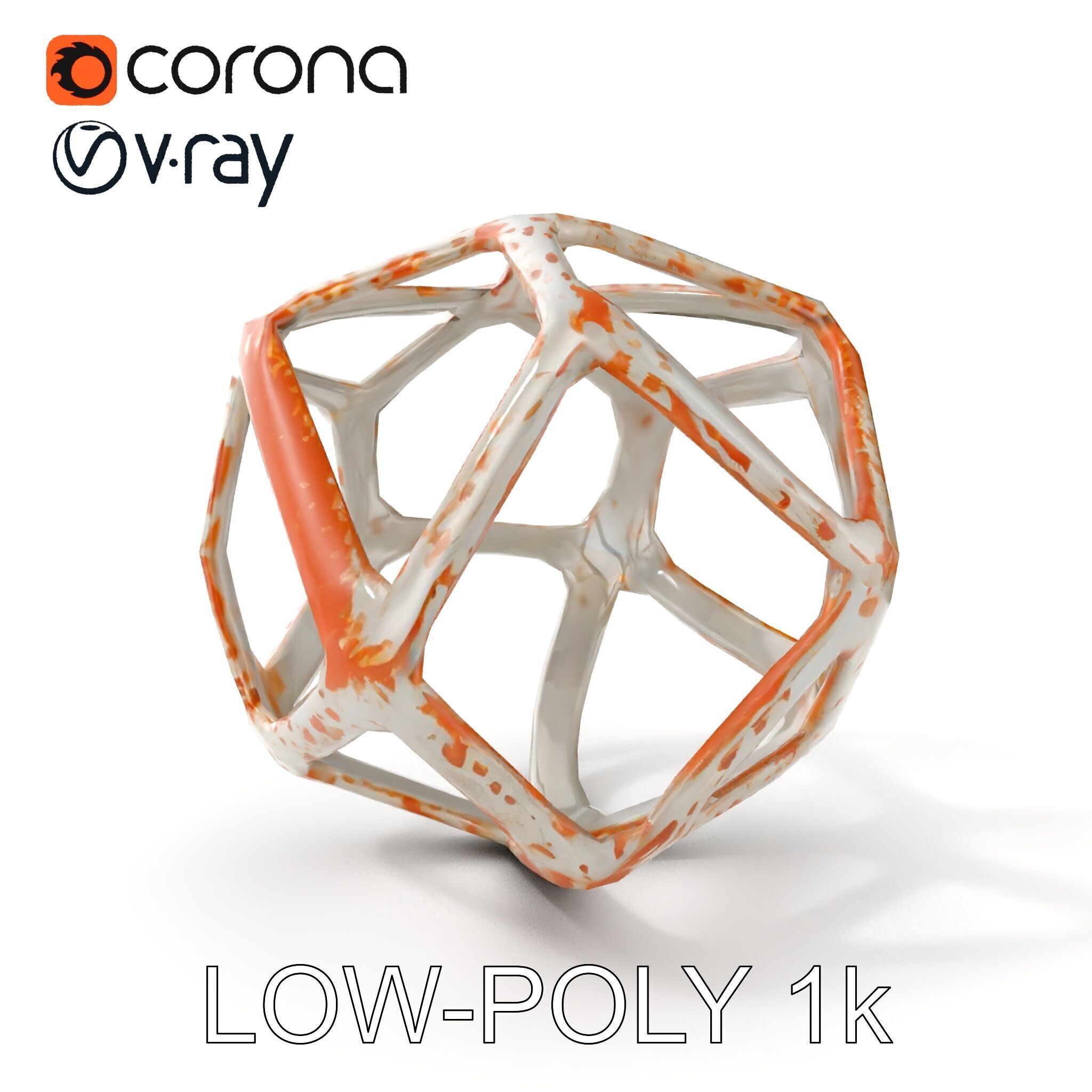 Geometric Metal Sculpture Model Pack Low-poly 3D model_7