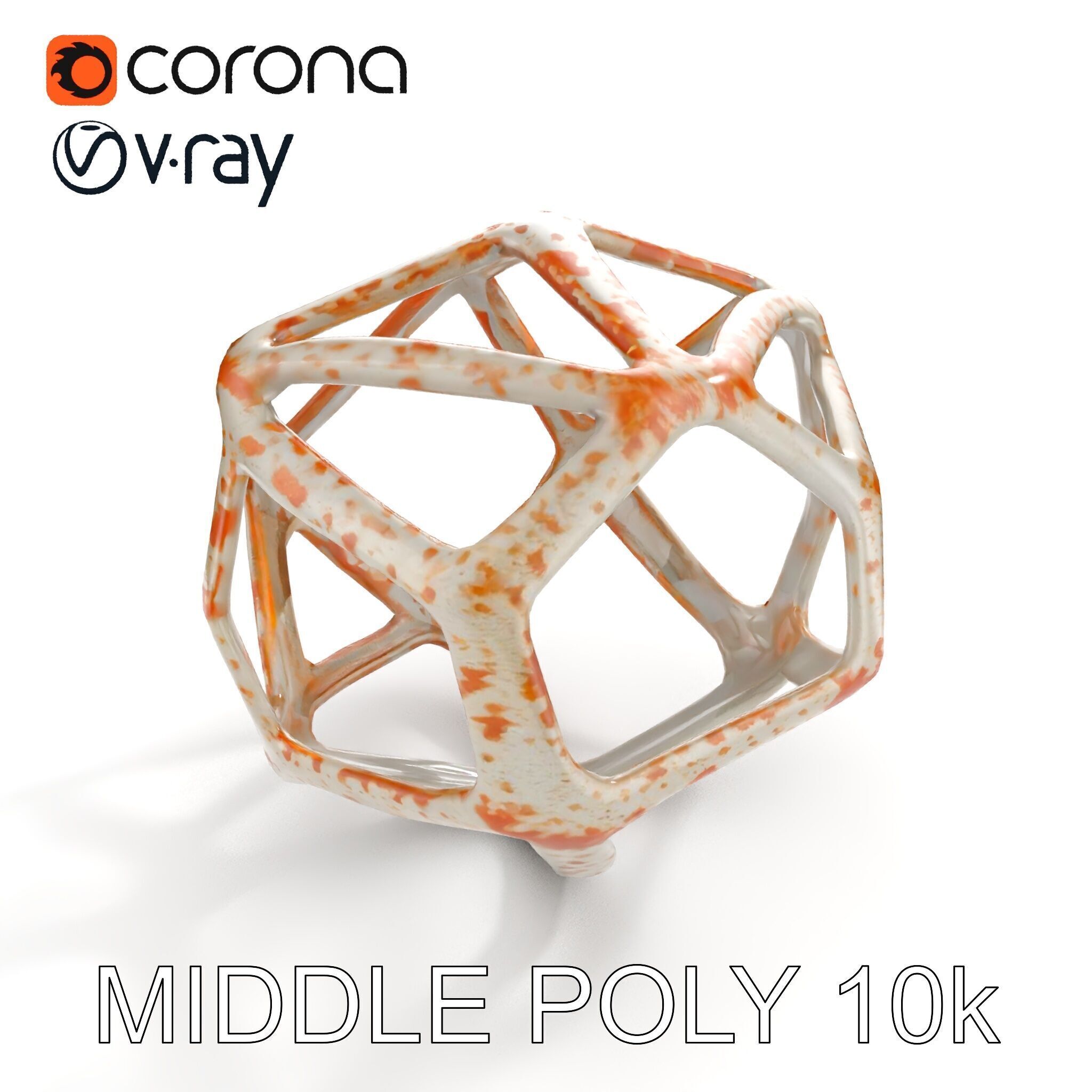 Geometric Metal Sculpture Model Pack Low-poly 3D model_10