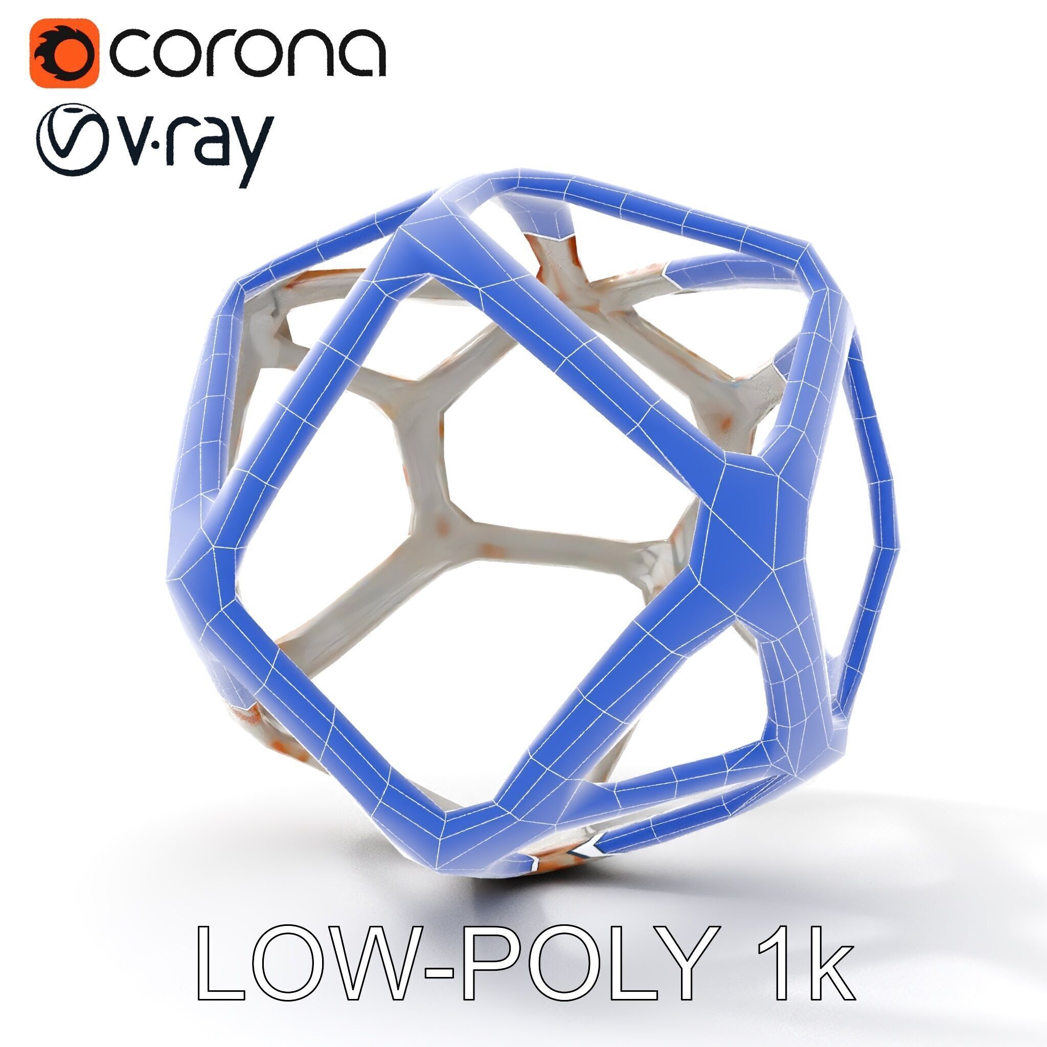 Geometric Metal Sculpture Model Pack Low-poly 3D model_14
