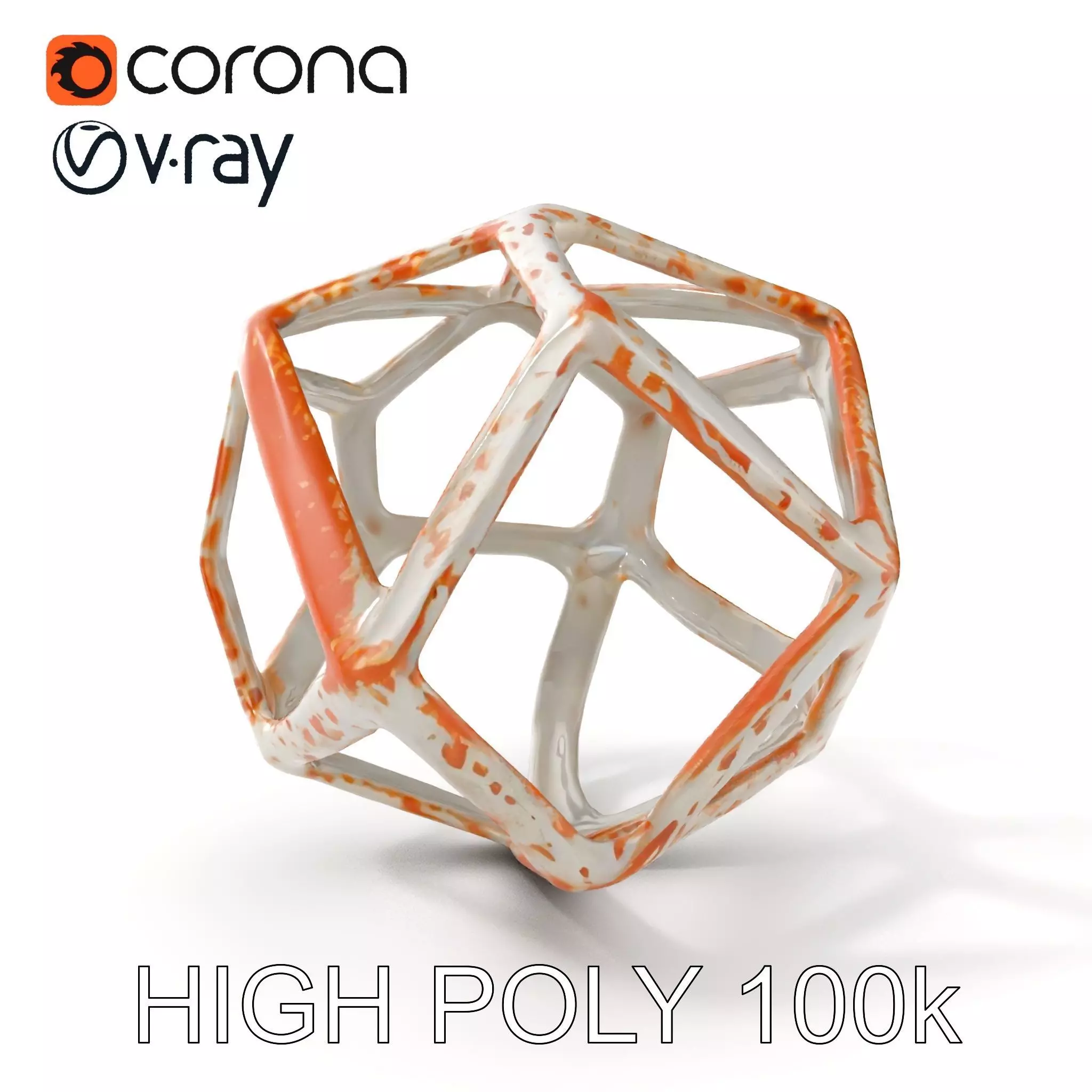 Geometric Metal Sculpture Model Pack Low-poly 3D model_0