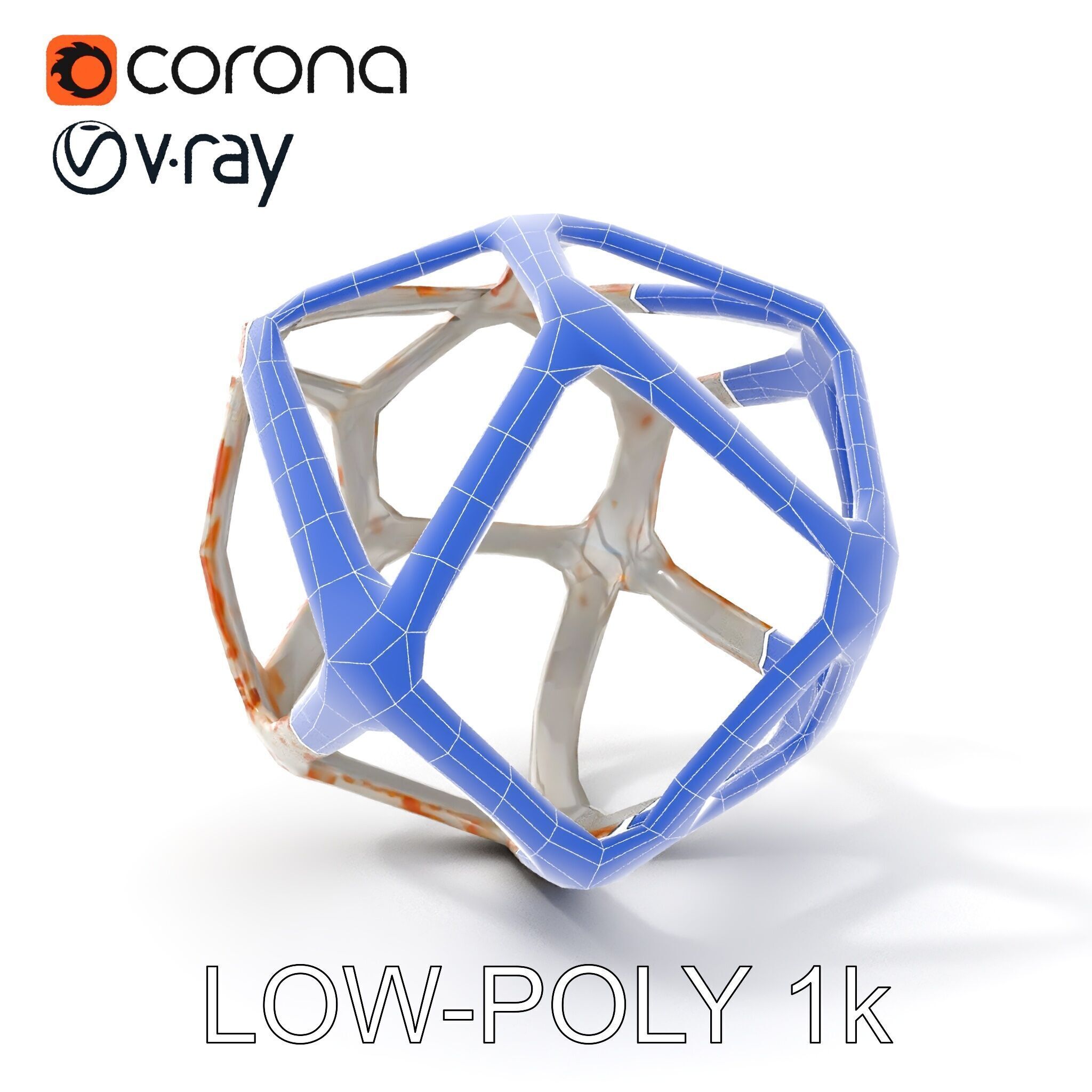 Geometric Metal Sculpture Model Pack Low-poly 3D model_23