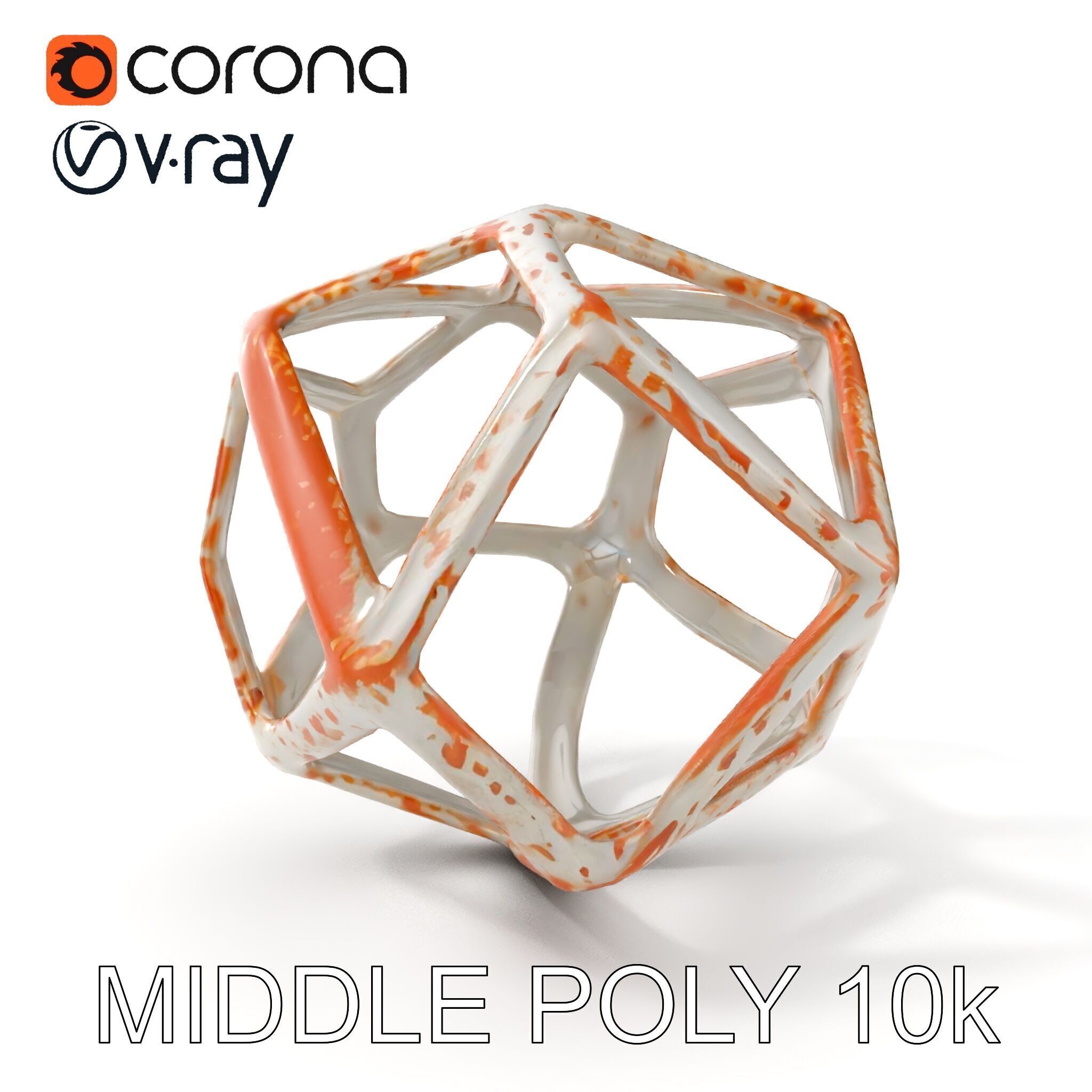 Geometric Metal Sculpture Model Pack Low-poly 3D model_6