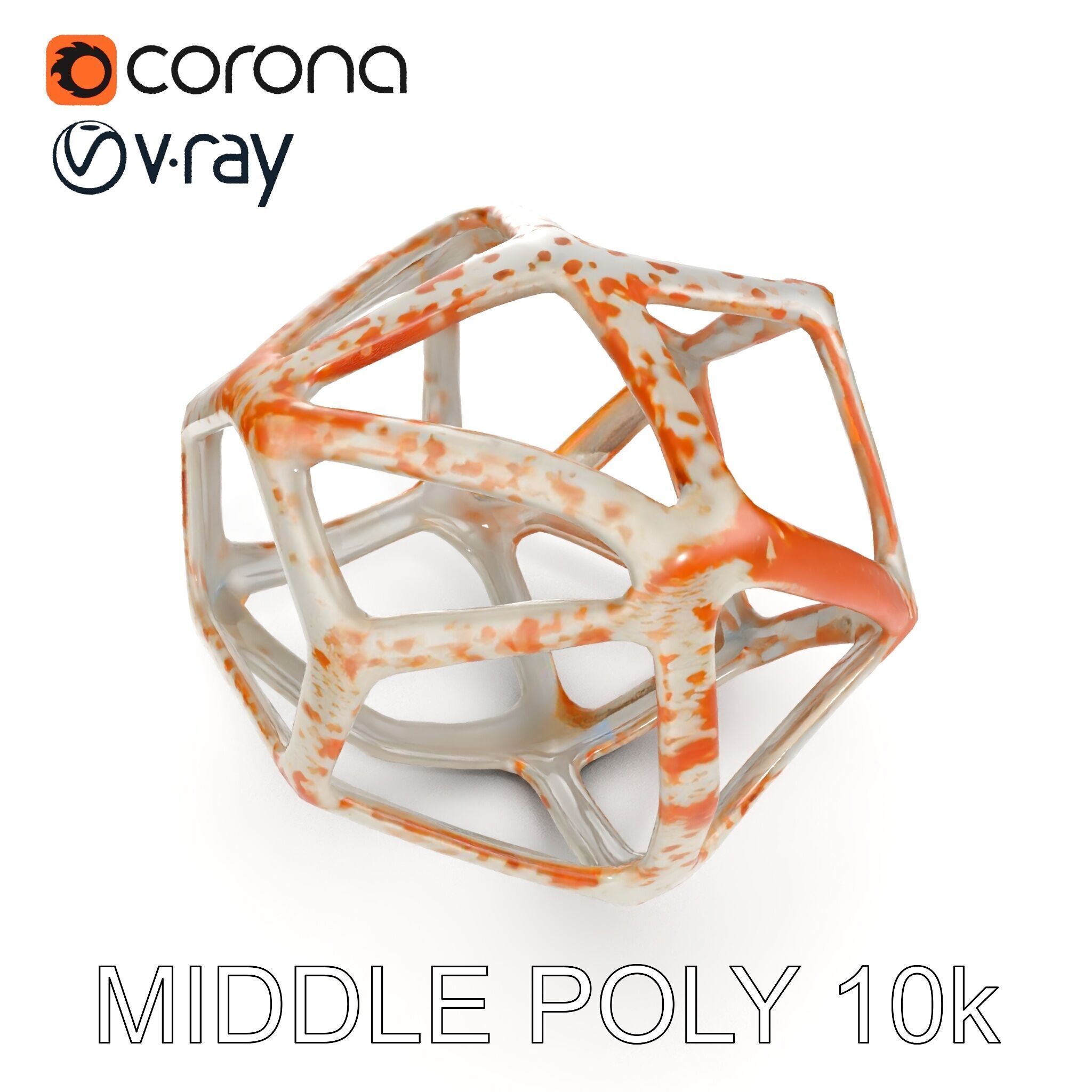 Geometric Metal Sculpture Model Pack Low-poly 3D model_25