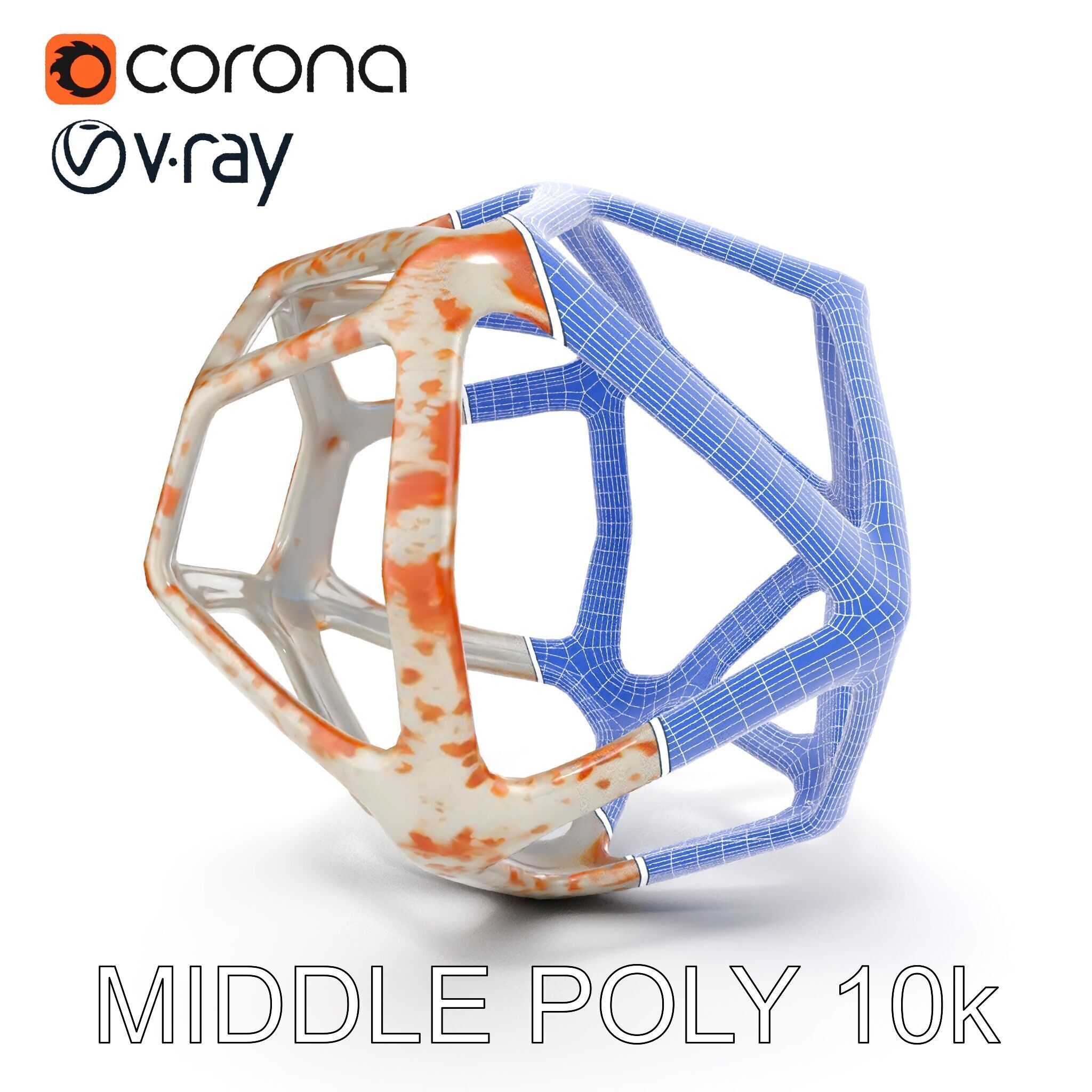 Geometric Metal Sculpture Model Pack Low-poly 3D model_30