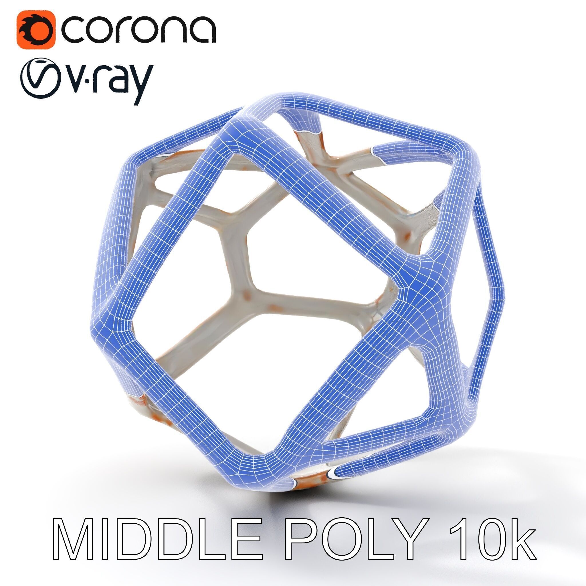 Geometric Metal Sculpture Model Pack Low-poly 3D model_16