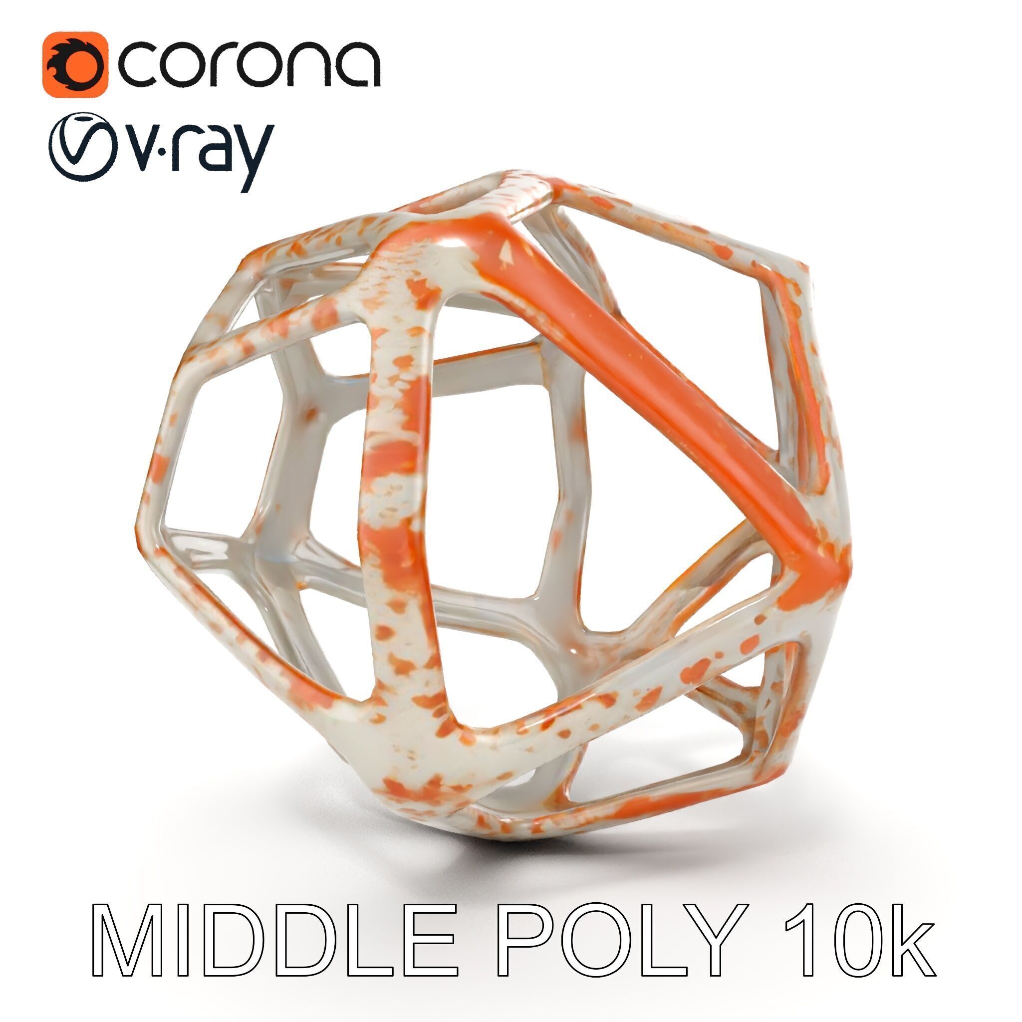 Geometric Metal Sculpture Model Pack Low-poly 3D model_22