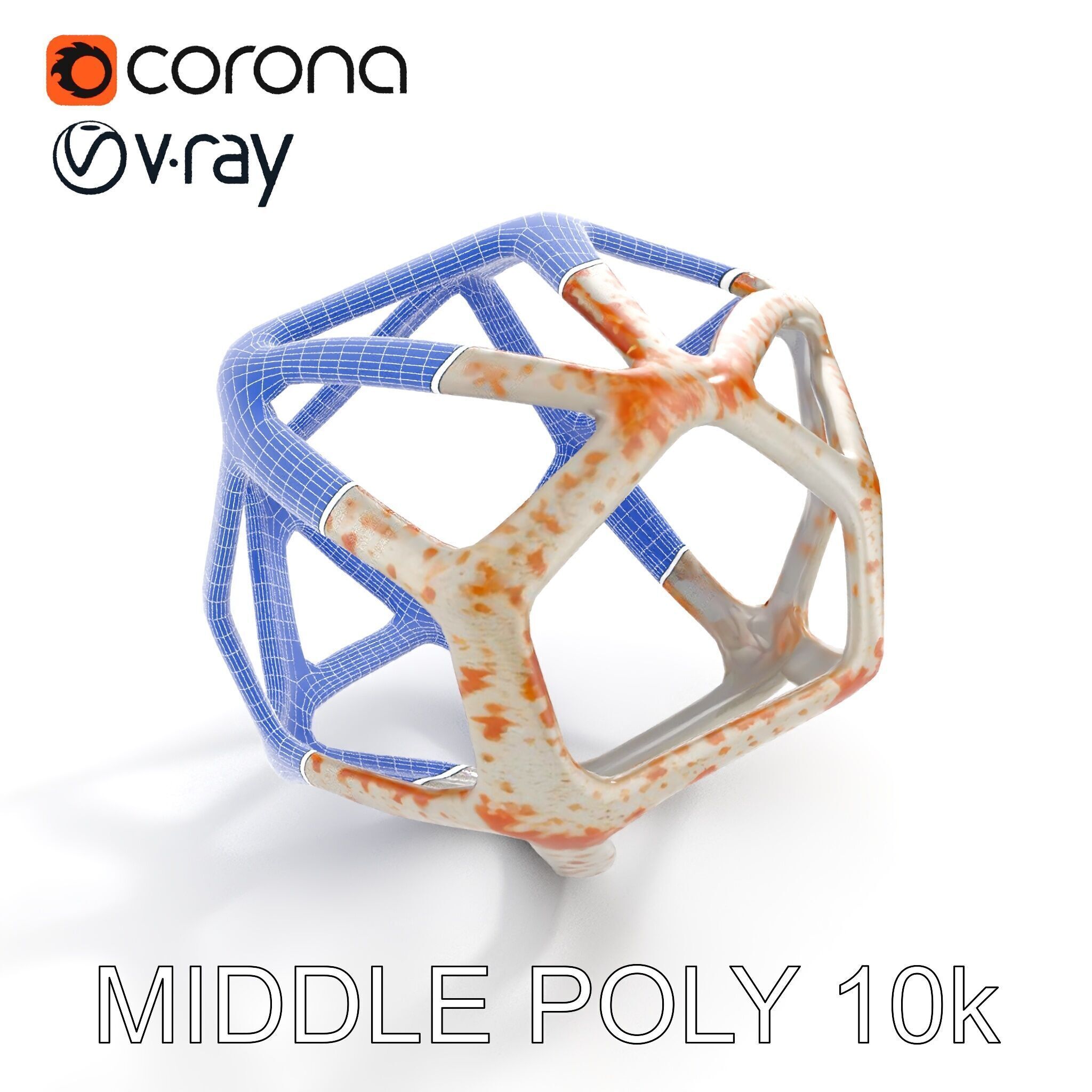 Geometric Metal Sculpture Model Pack Low-poly 3D model_19