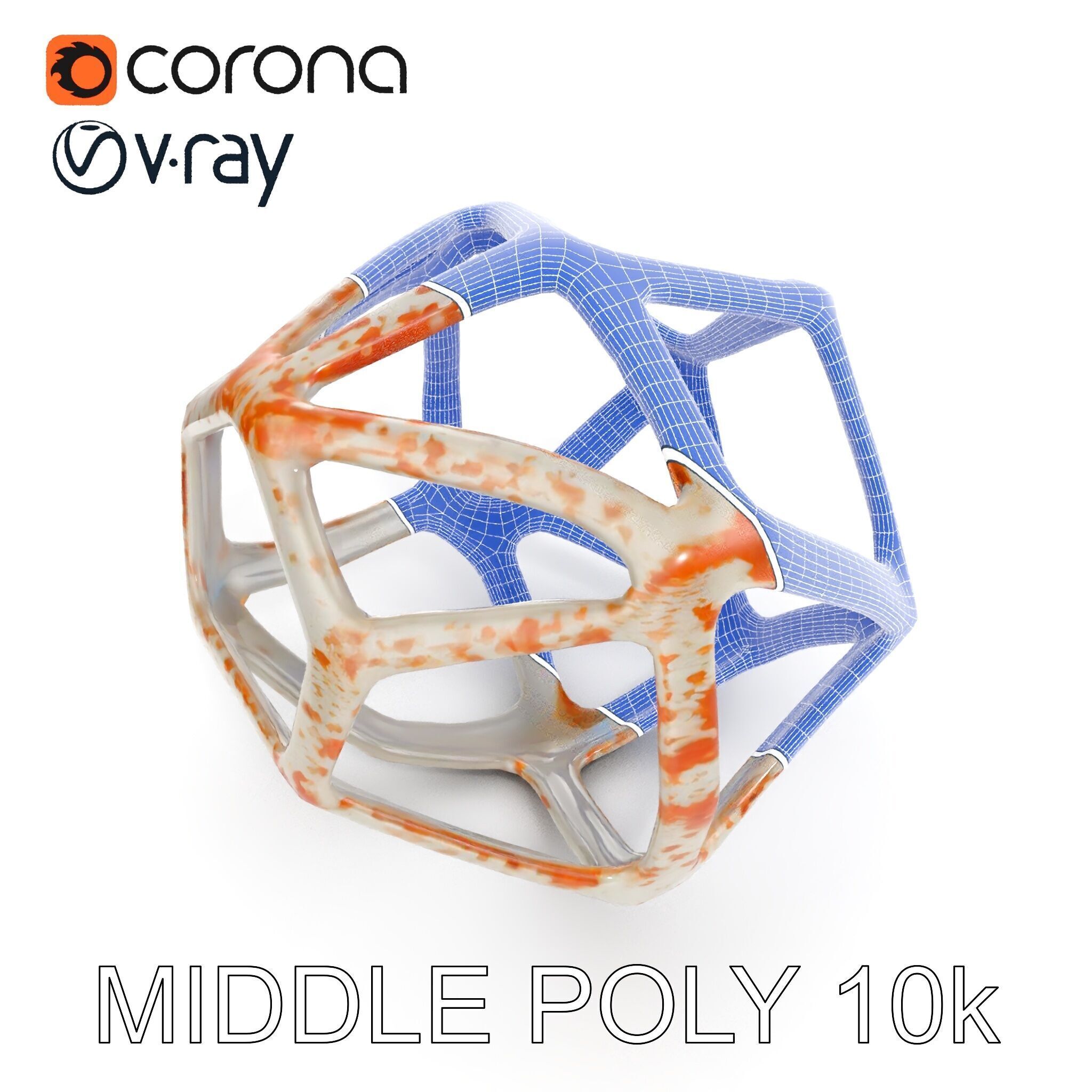 Geometric Metal Sculpture Model Pack Low-poly 3D model_13