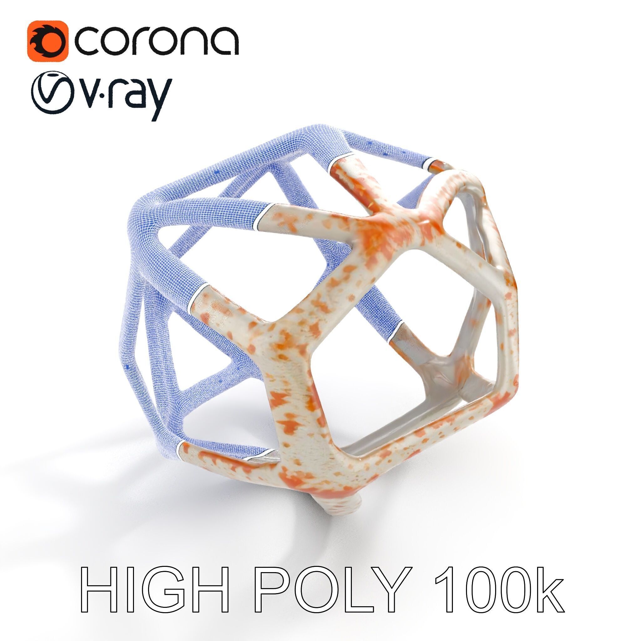 Geometric Metal Sculpture Model Pack Low-poly 3D model_29