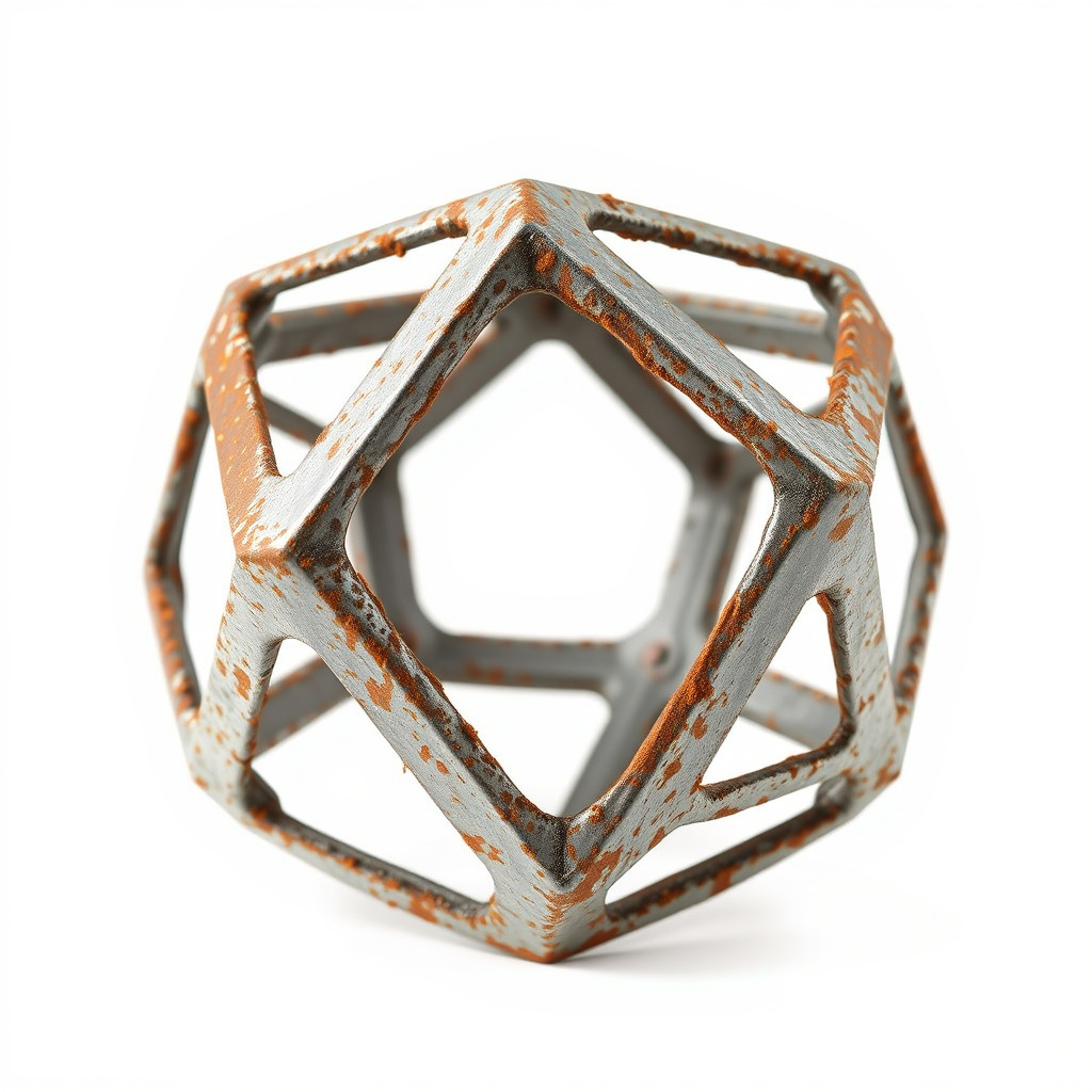 Geometric Metal Sculpture Model Pack Low-poly 3D model_2