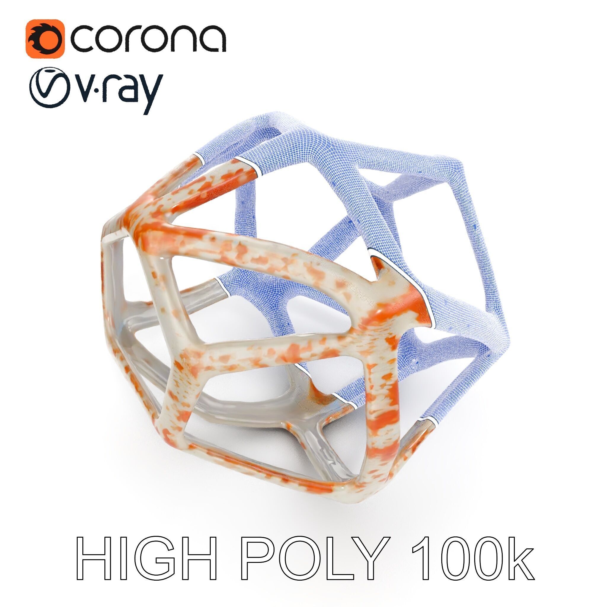 Geometric Metal Sculpture Model Pack Low-poly 3D model_18