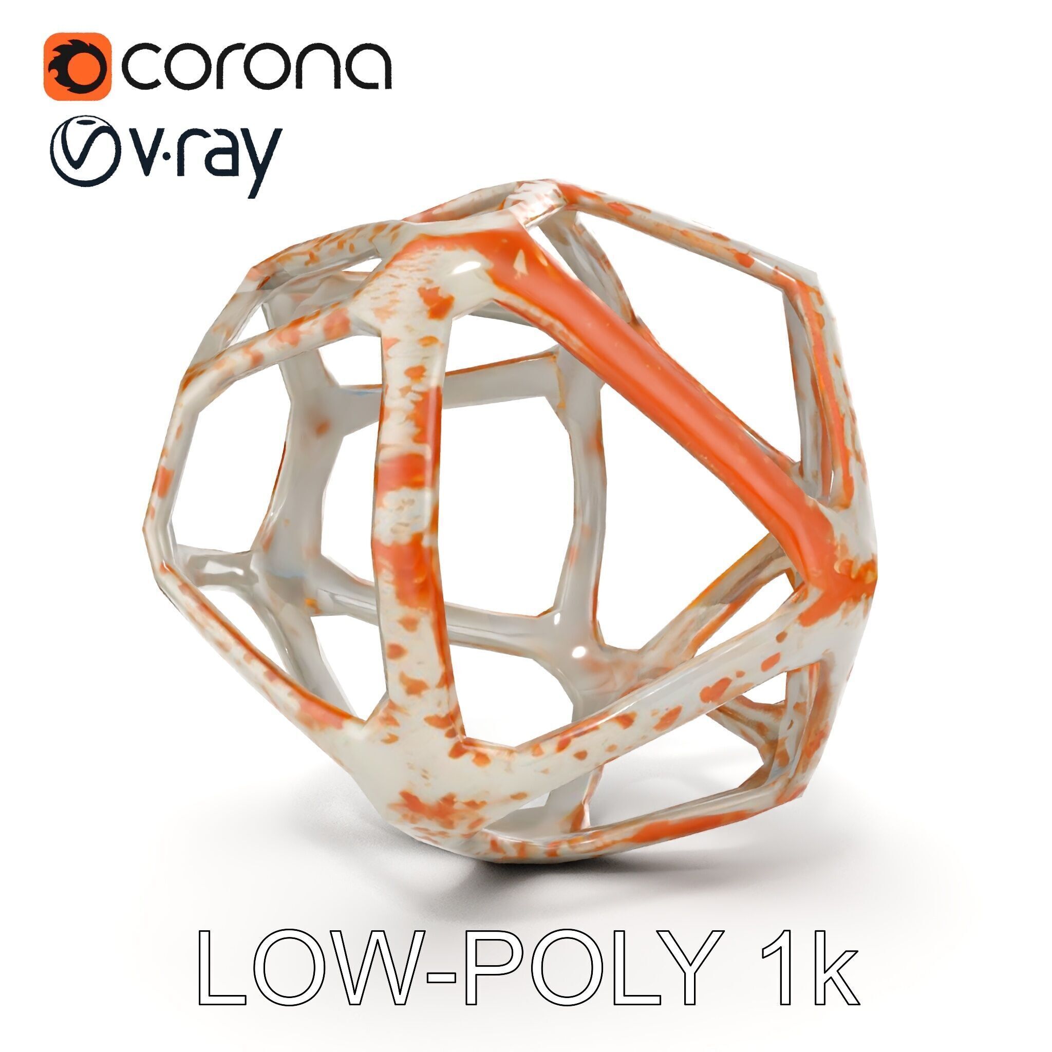 Geometric Metal Sculpture Model Pack Low-poly 3D model_11
