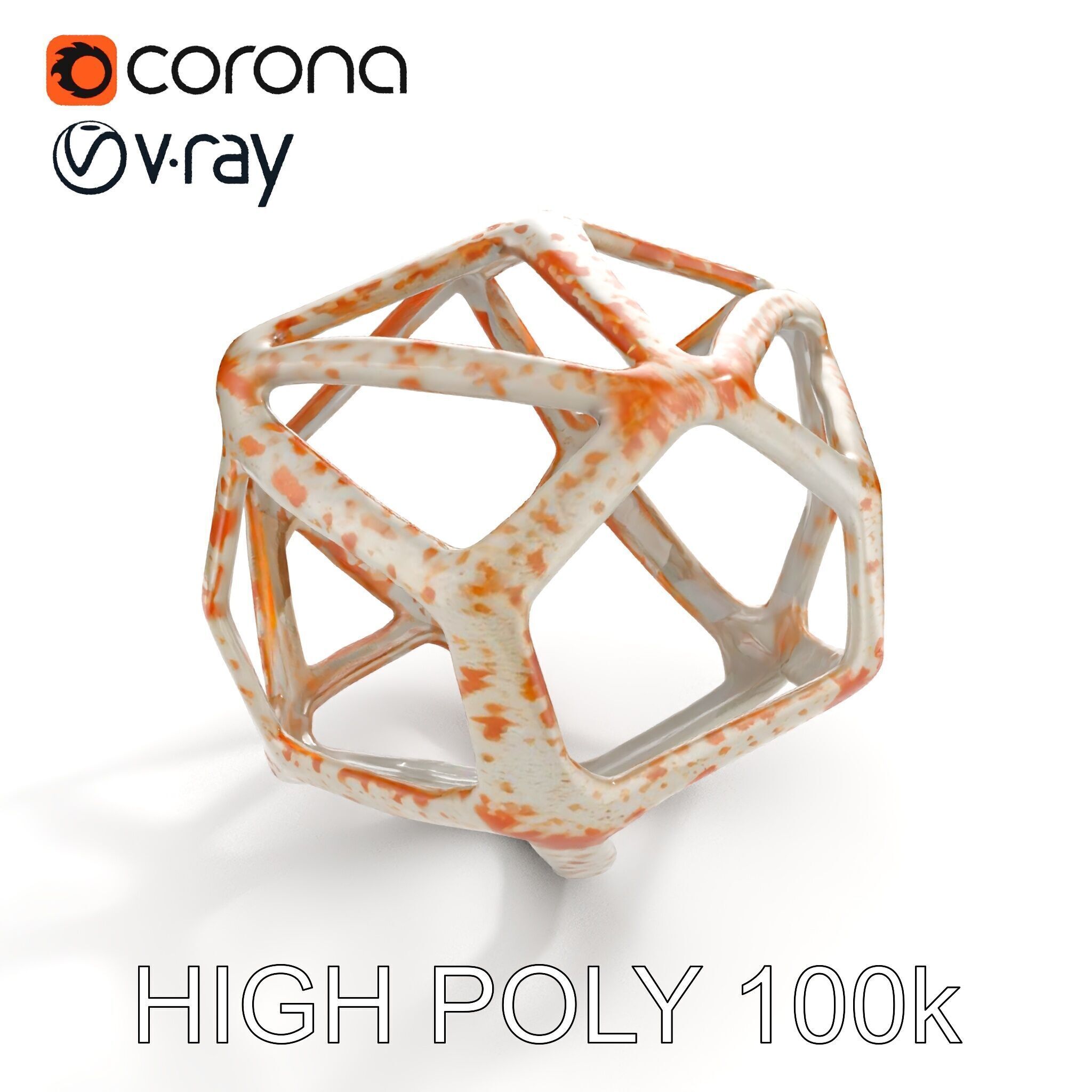 Geometric Metal Sculpture Model Pack Low-poly 3D model_12
