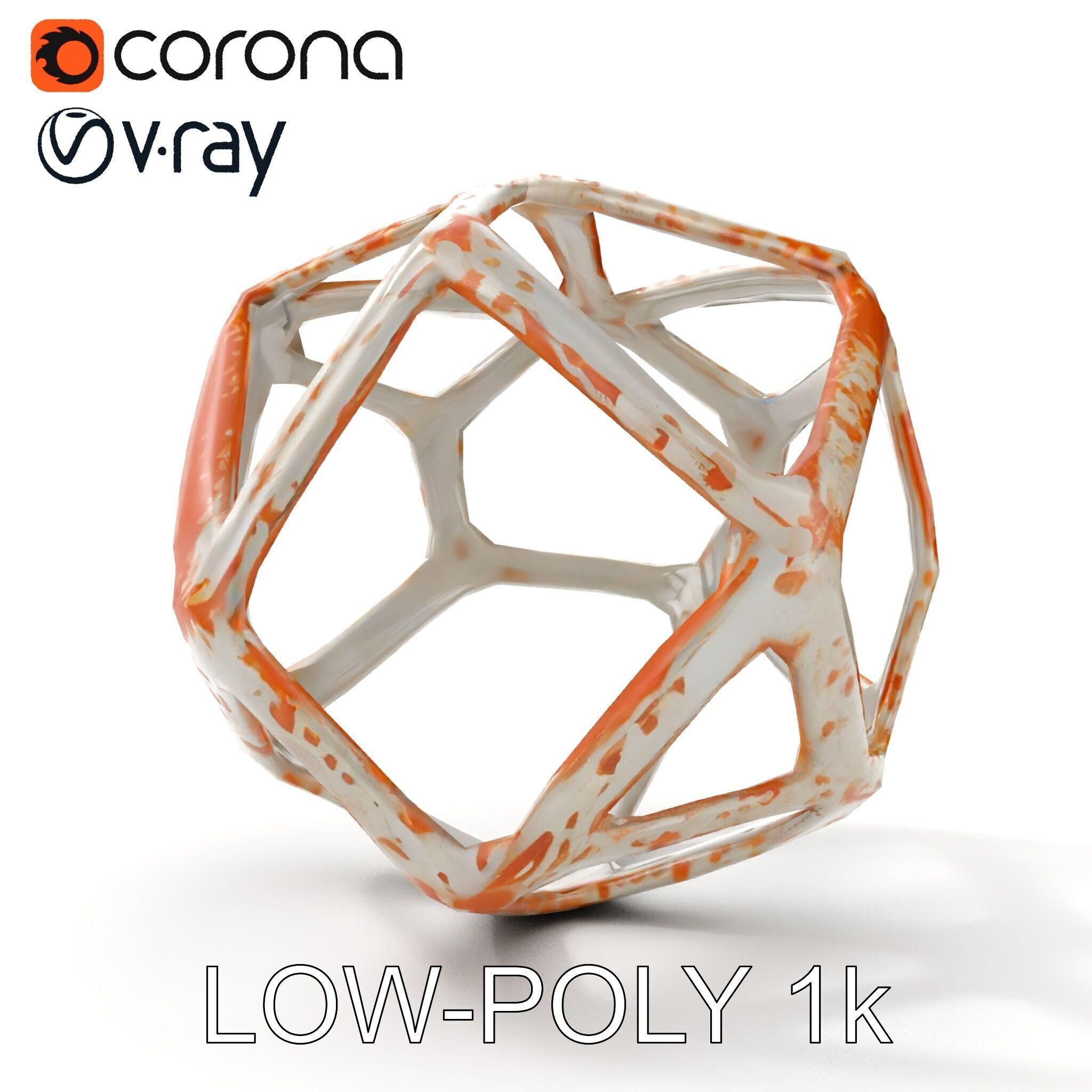 Geometric Metal Sculpture Model Pack Low-poly 3D model_26
