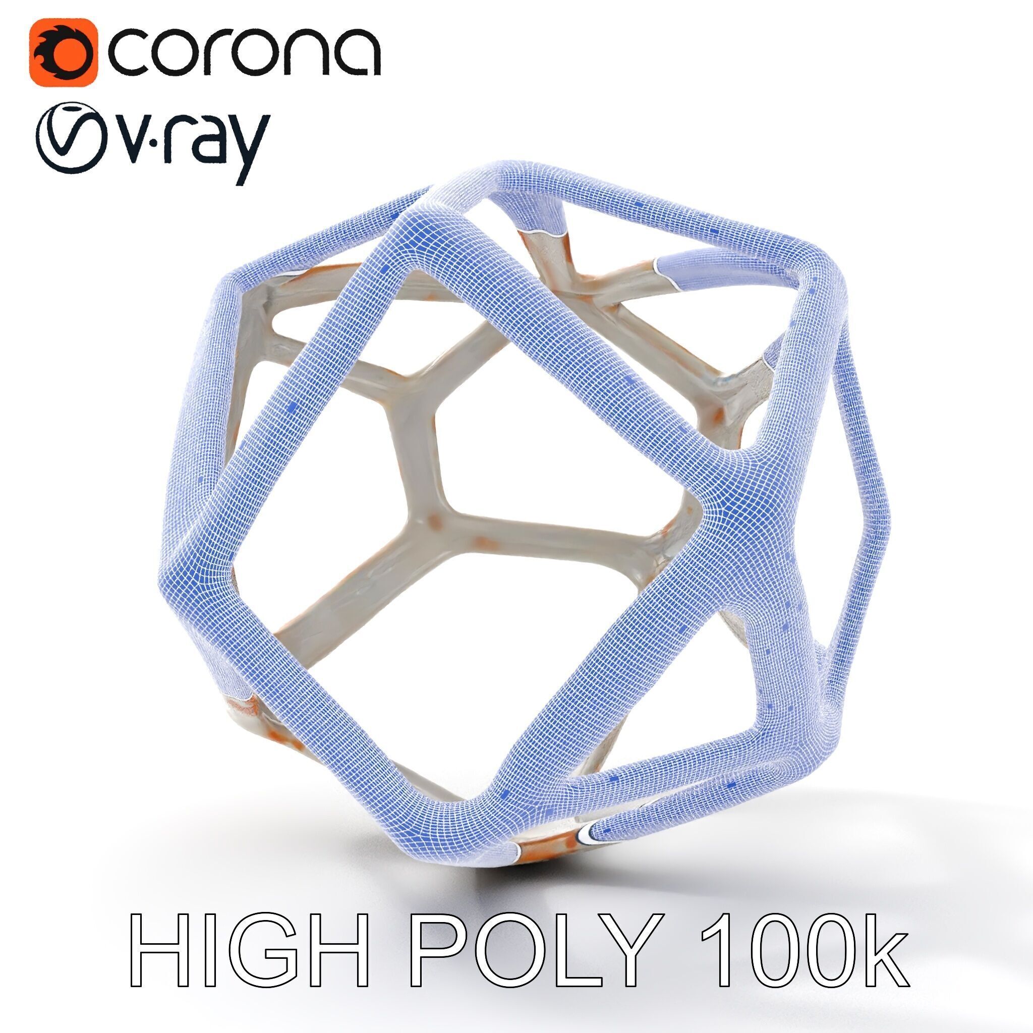 Geometric Metal Sculpture Model Pack Low-poly 3D model_21