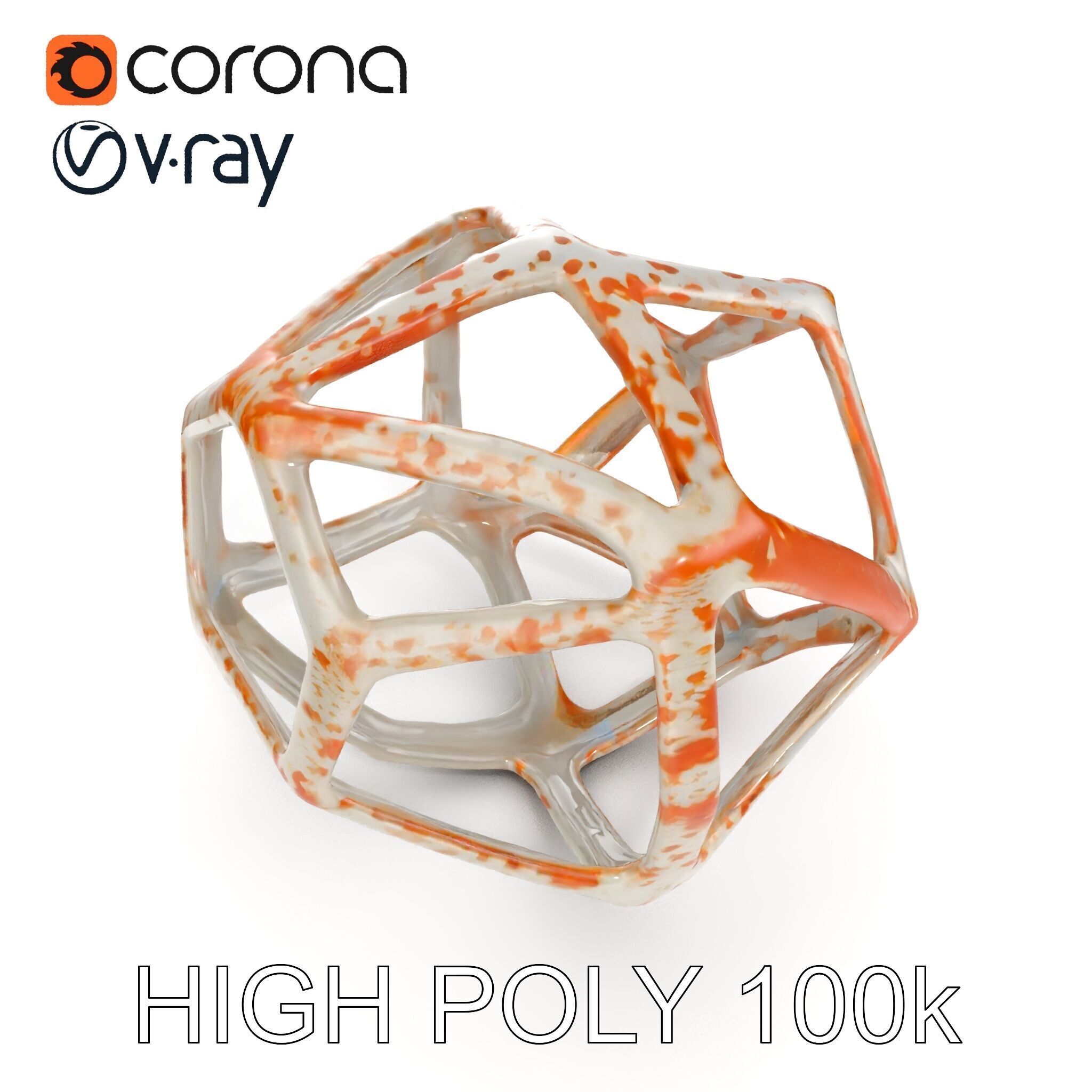 Geometric Metal Sculpture Model Pack Low-poly 3D model_15