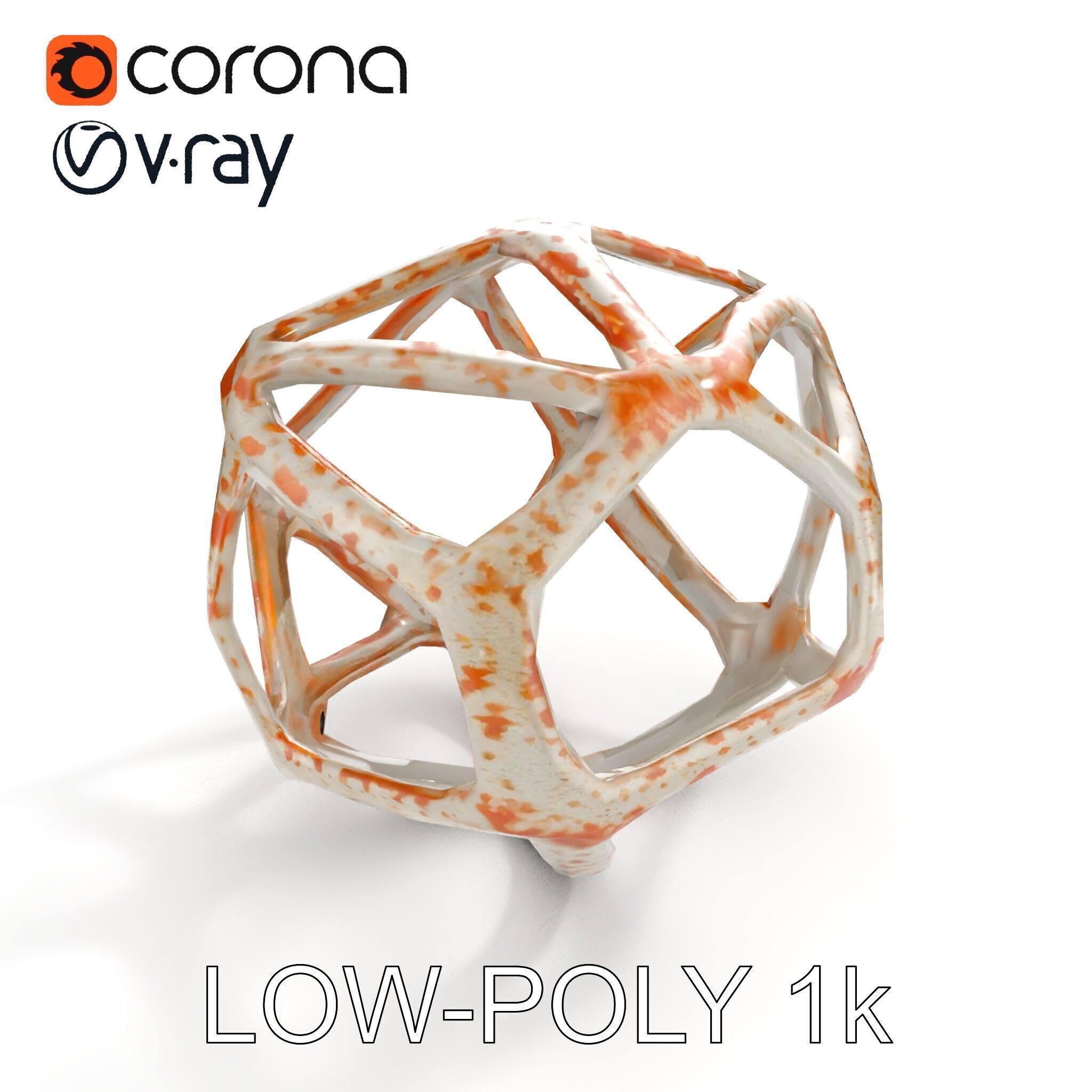 Geometric Metal Sculpture Model Pack Low-poly 3D model_9
