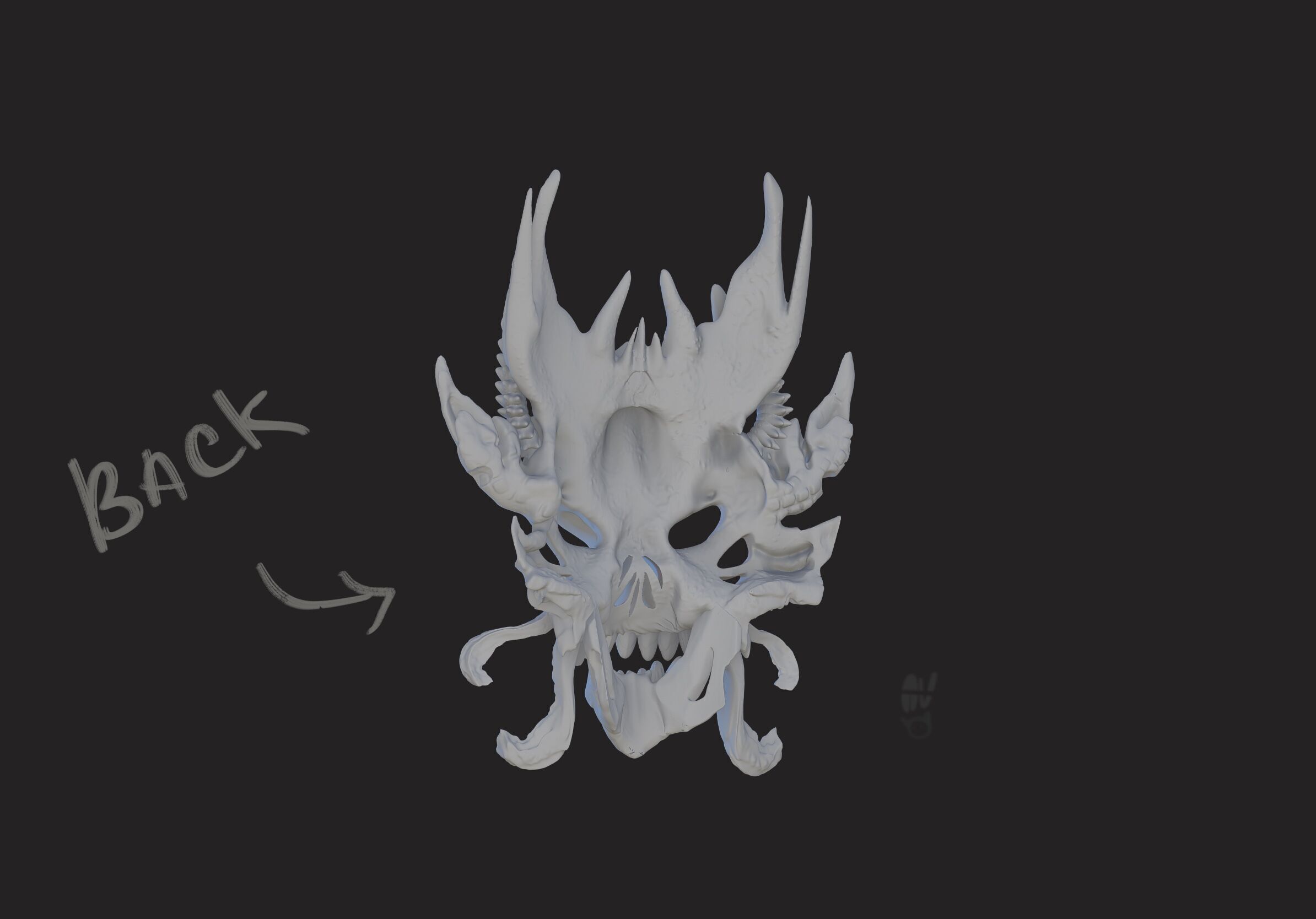 Demon Mask - 3D Printable STL Free 3D print model_3