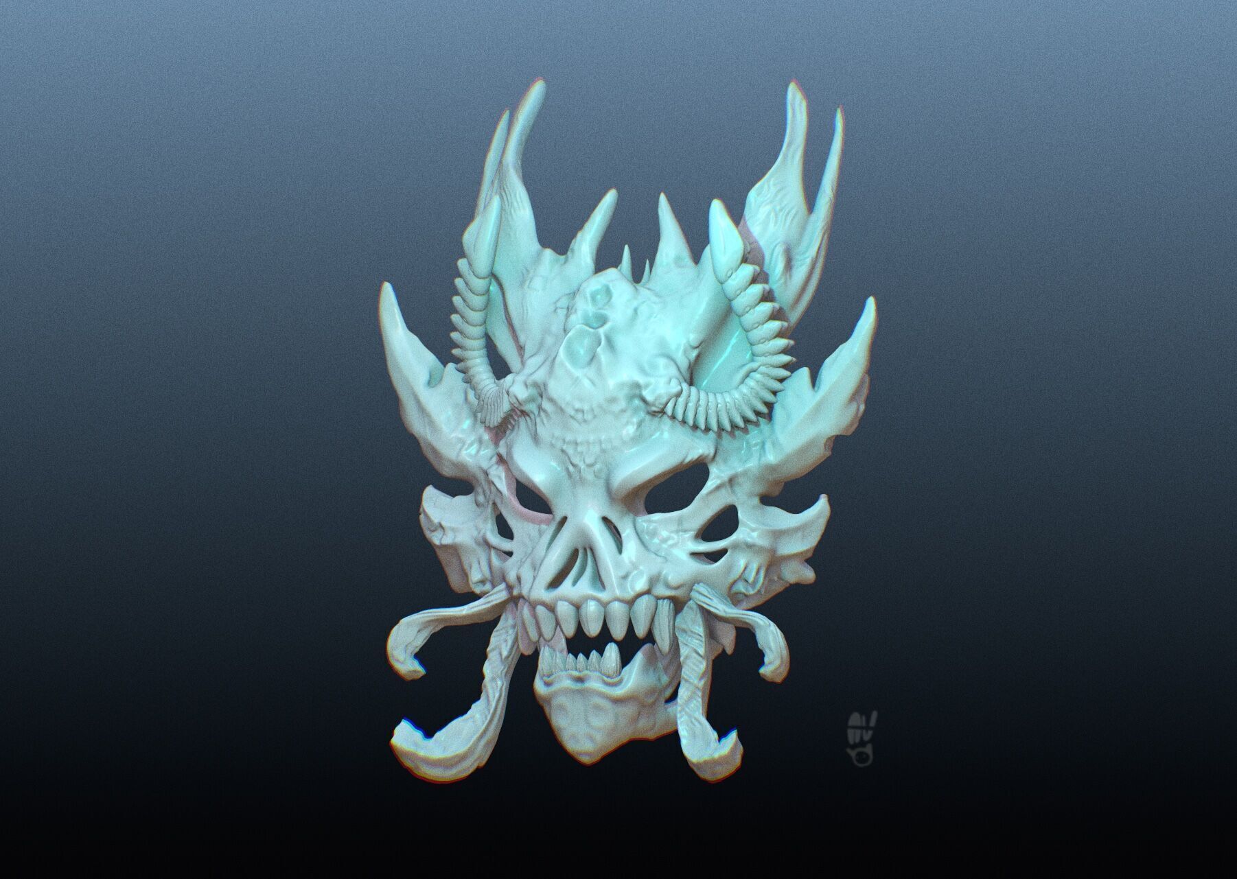 Demon Mask - 3D Printable STL Free 3D print model_2