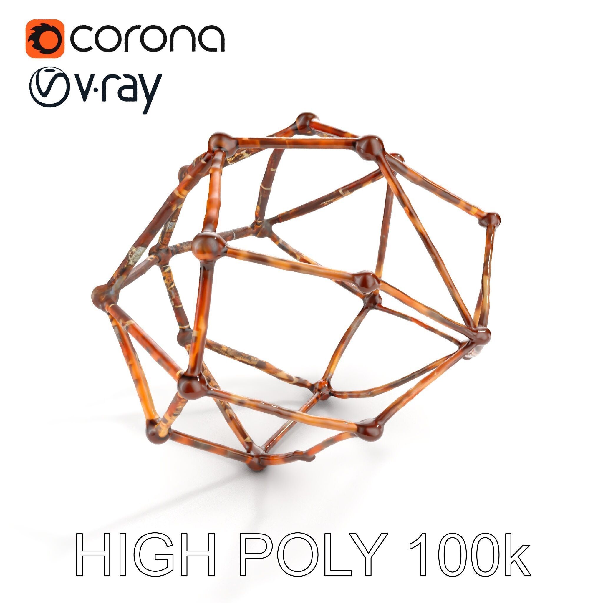 Geometric Metal Framework Model Pack Low-poly 3D model_13