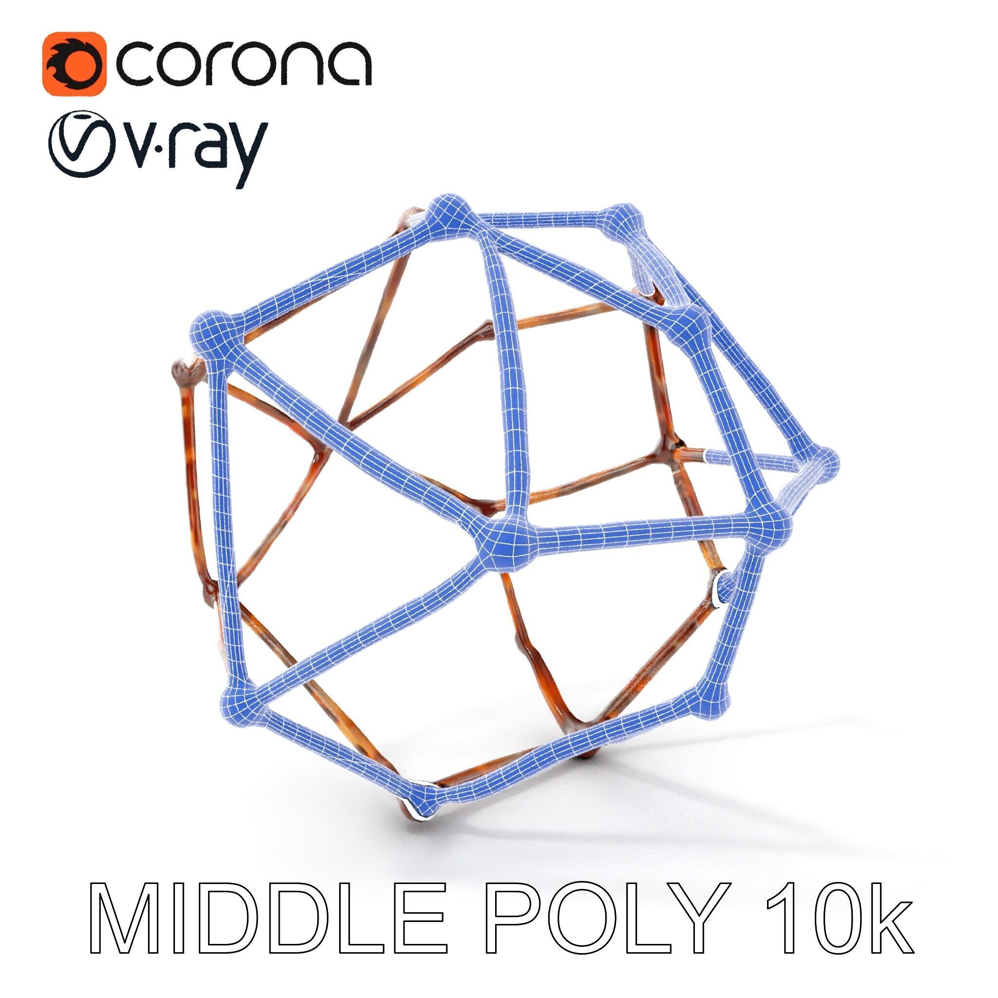 Geometric Metal Framework Model Pack Low-poly 3D model_19