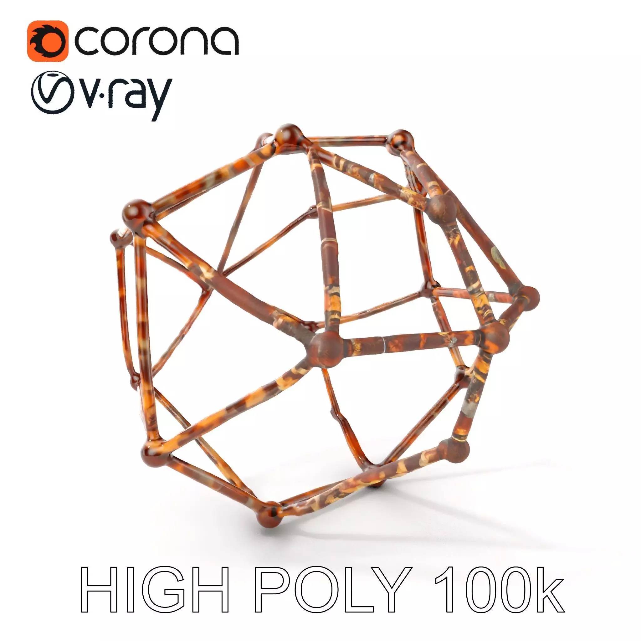 Geometric Metal Framework Model Pack Low-poly 3D model_0