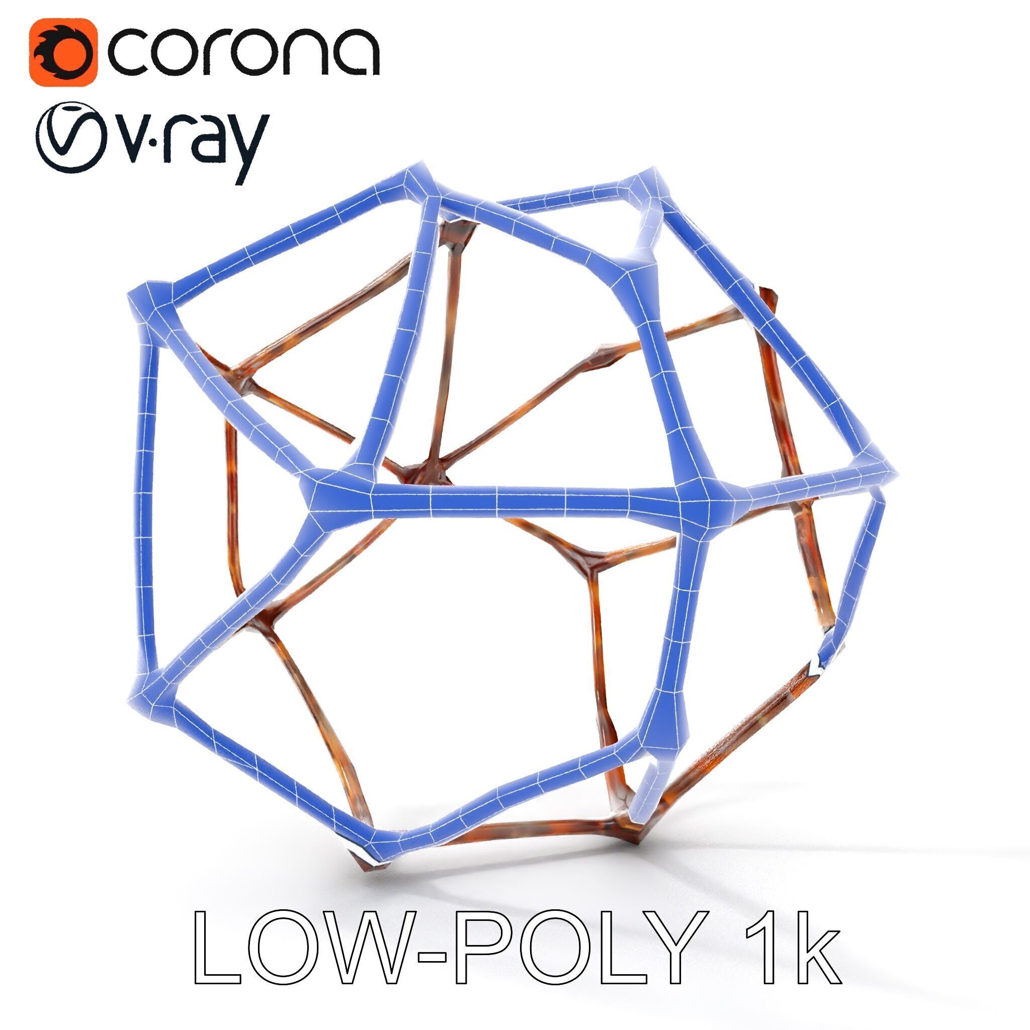 Geometric Metal Framework Model Pack Low-poly 3D model_26