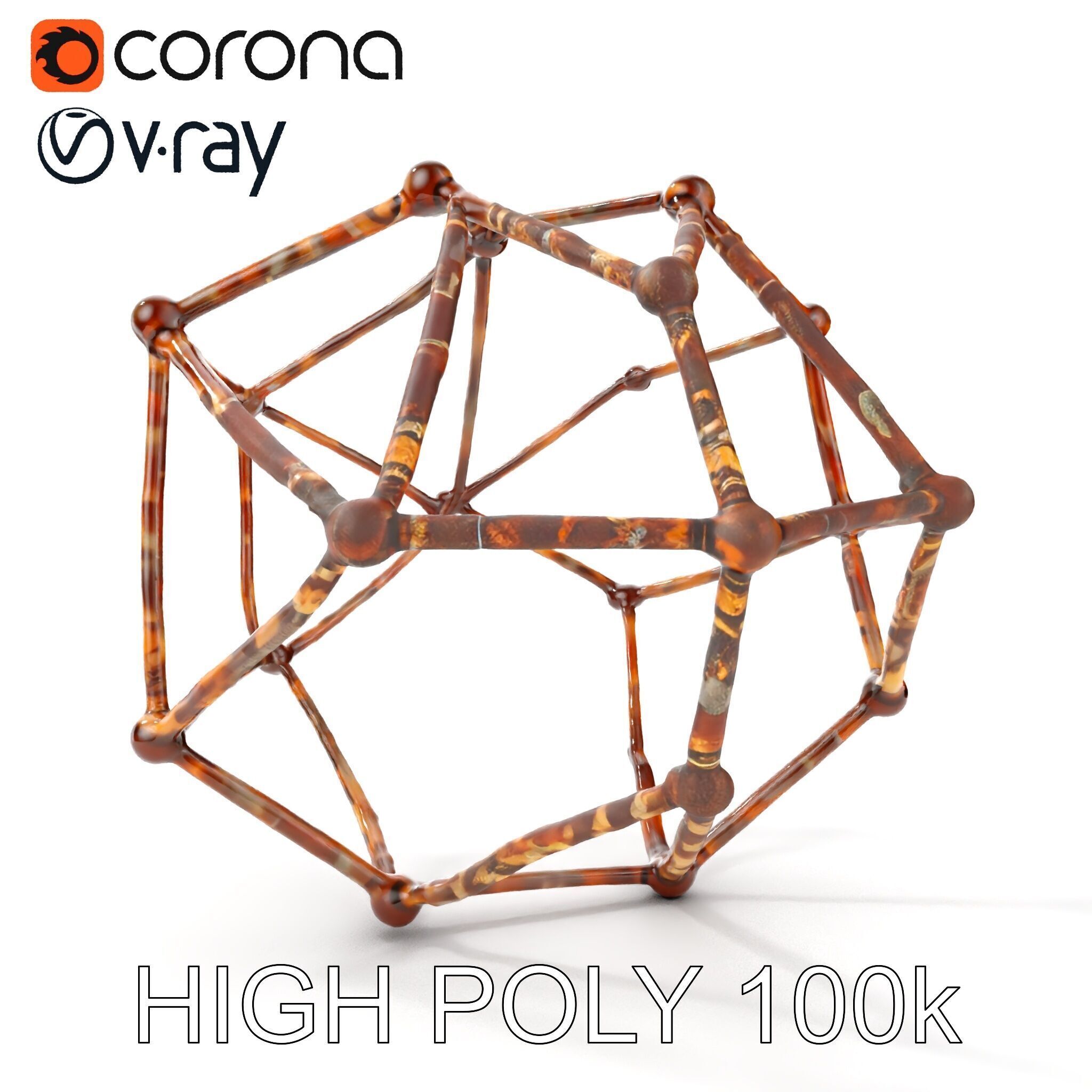 Geometric Metal Framework Model Pack Low-poly 3D model_21