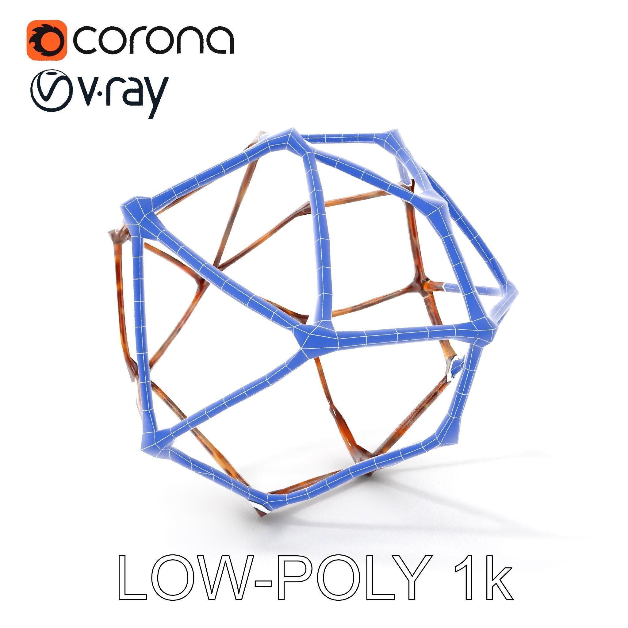 Geometric Metal Framework Model Pack Low-poly 3D model_20