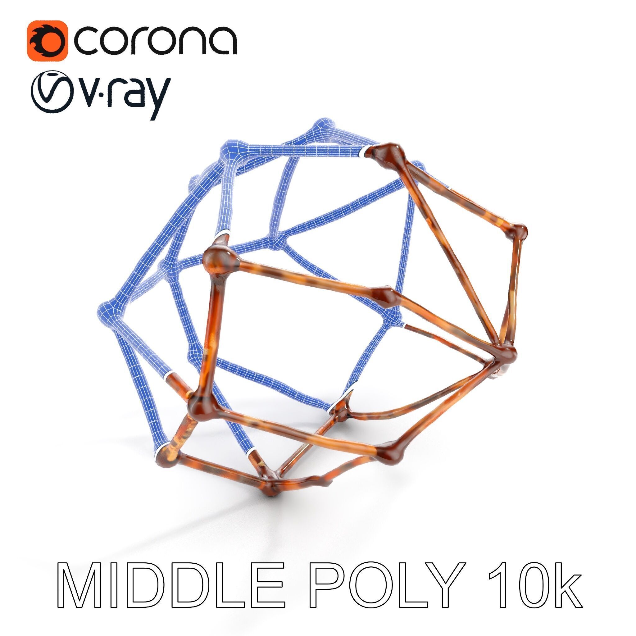 Geometric Metal Framework Model Pack Low-poly 3D model_27