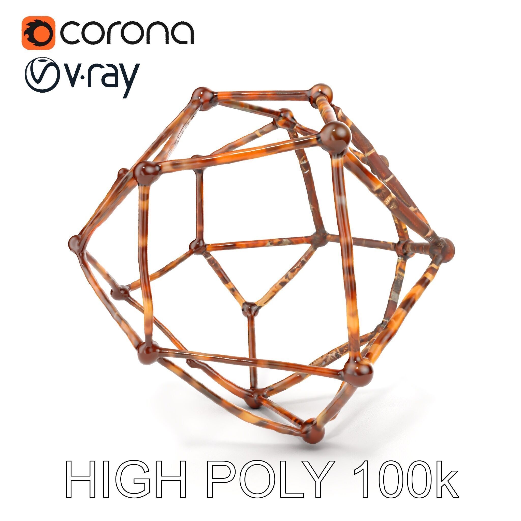 Geometric Metal Framework Model Pack Low-poly 3D model_10