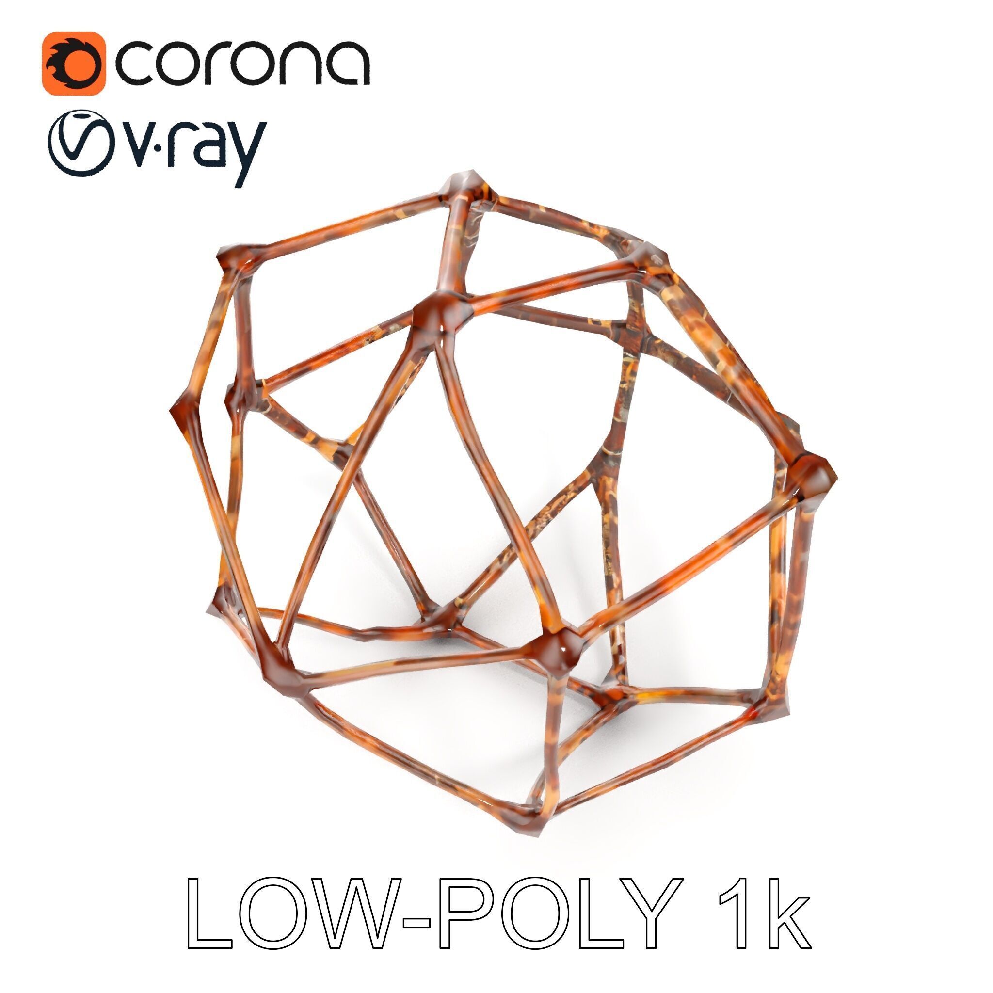 Geometric Metal Framework Model Pack Low-poly 3D model_12