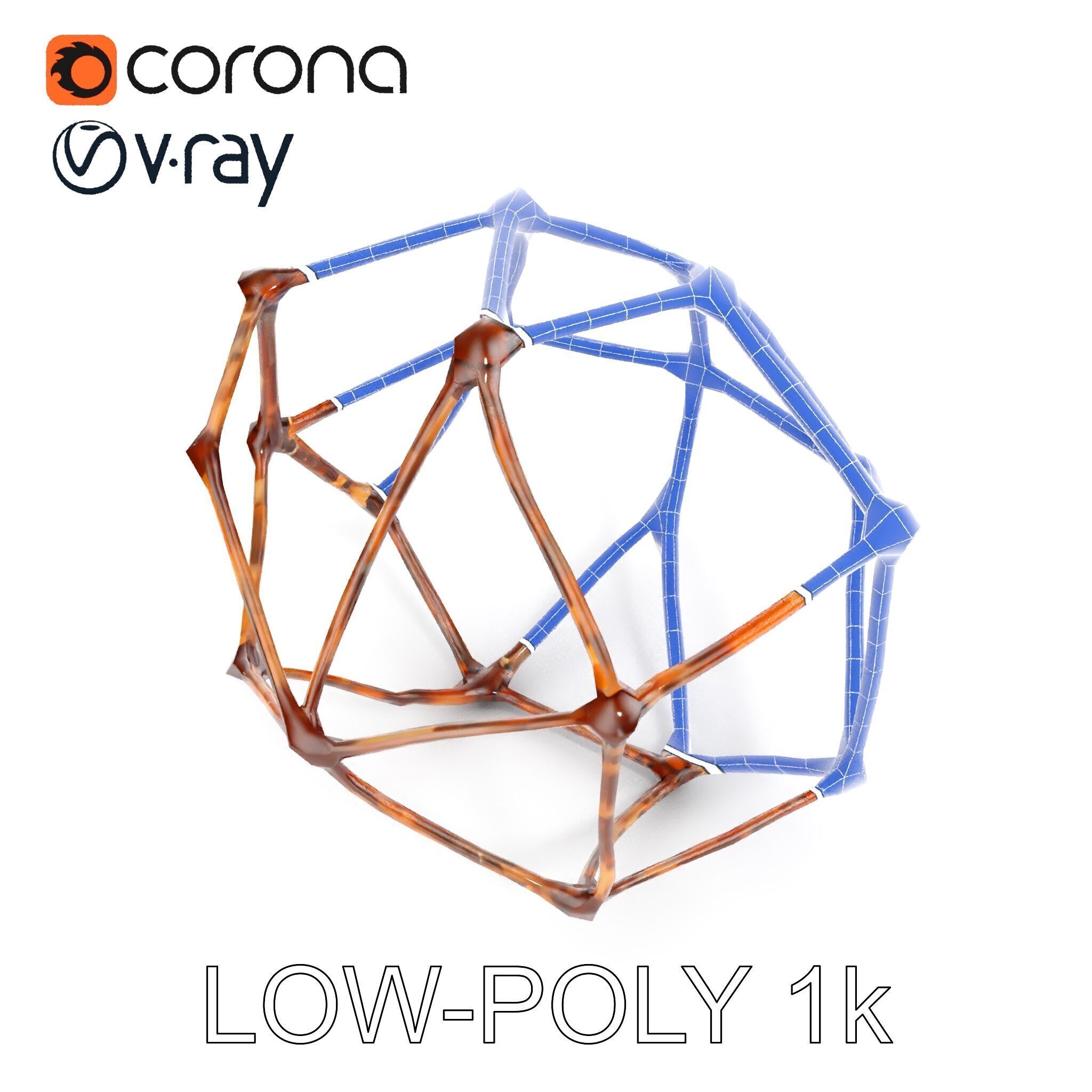 Geometric Metal Framework Model Pack Low-poly 3D model_23