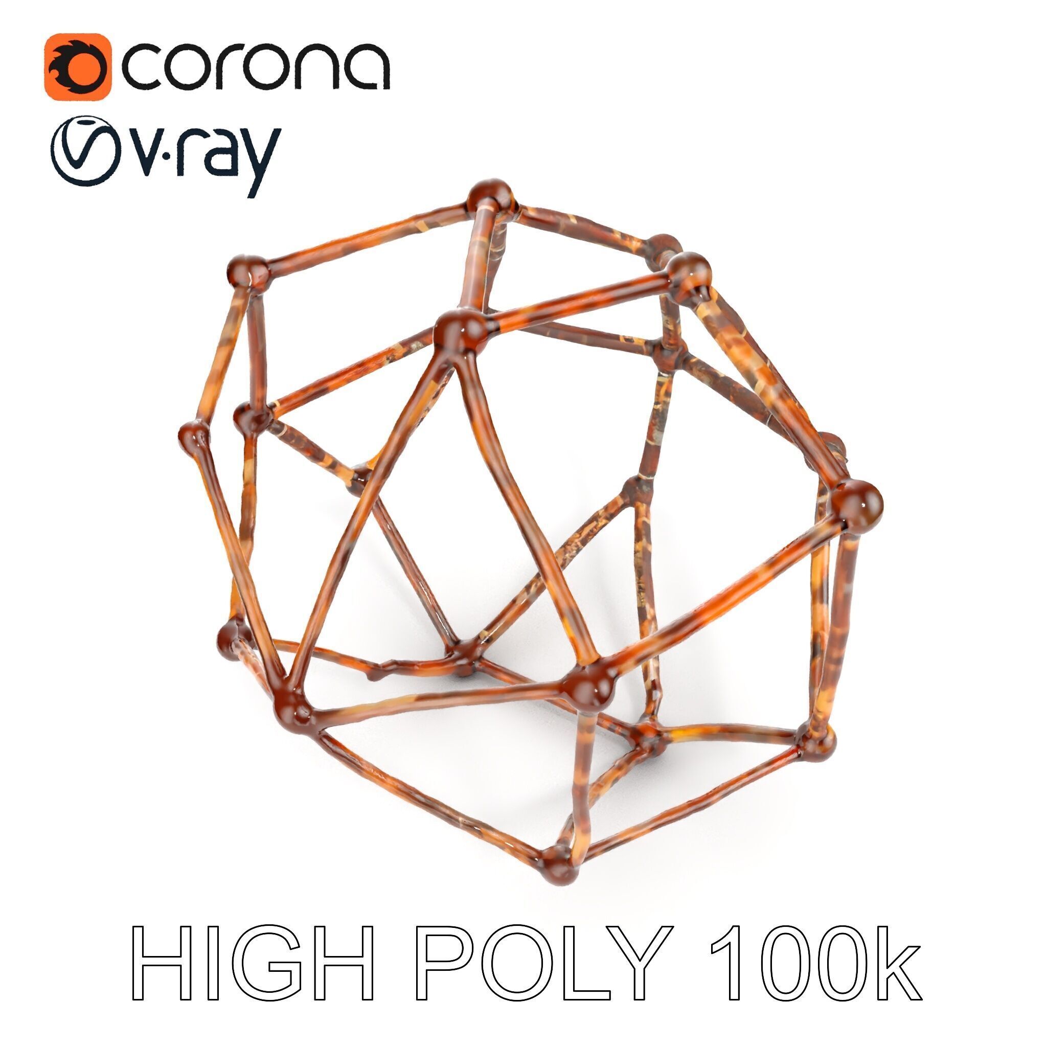 Geometric Metal Framework Model Pack Low-poly 3D model_18
