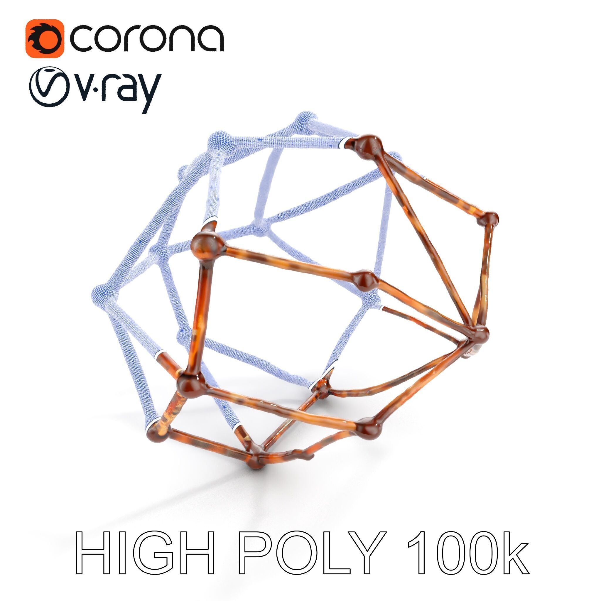 Geometric Metal Framework Model Pack Low-poly 3D model_24