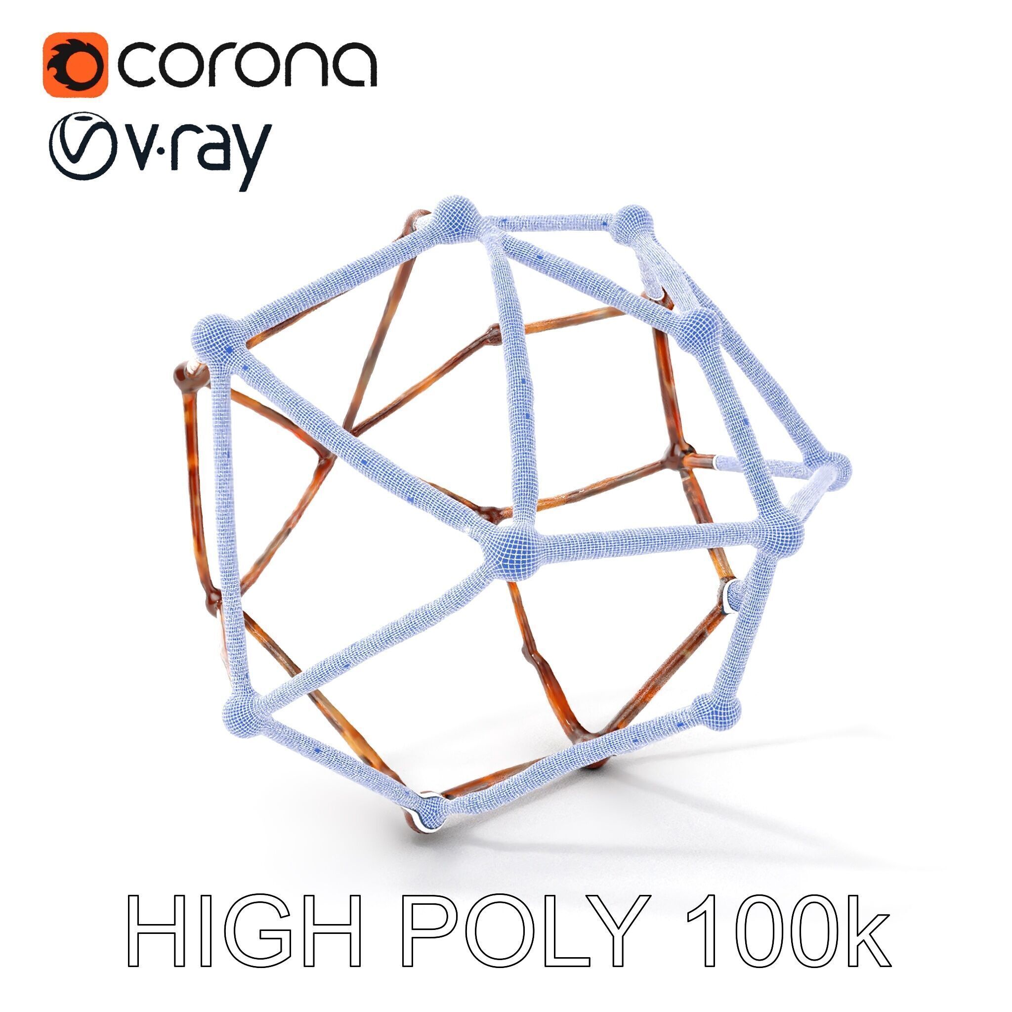 Geometric Metal Framework Model Pack Low-poly 3D model_4