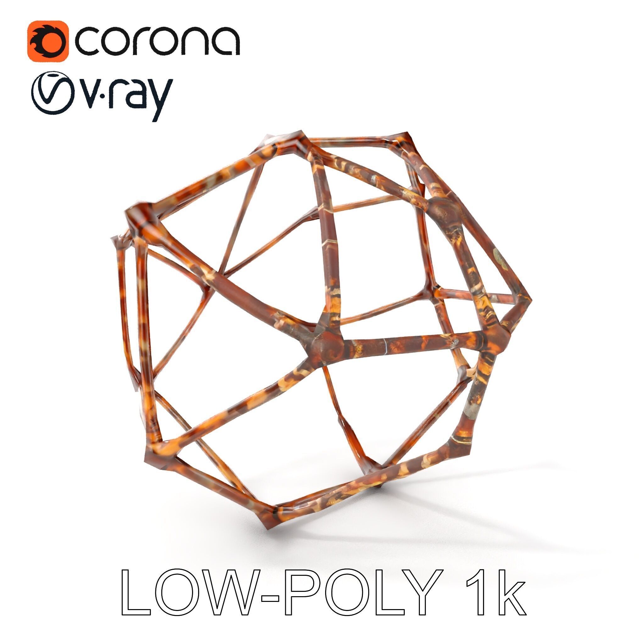 Geometric Metal Framework Model Pack Low-poly 3D model_7