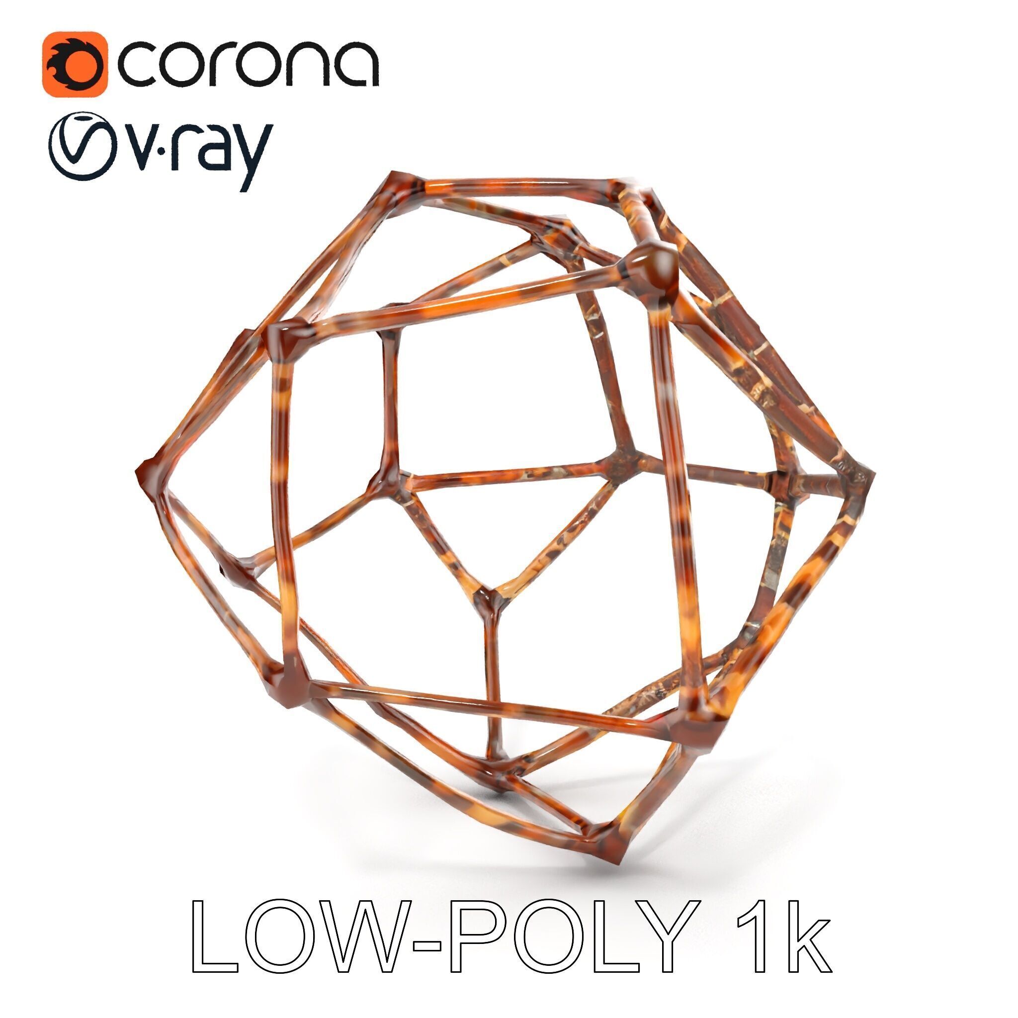 Geometric Metal Framework Model Pack Low-poly 3D model_9