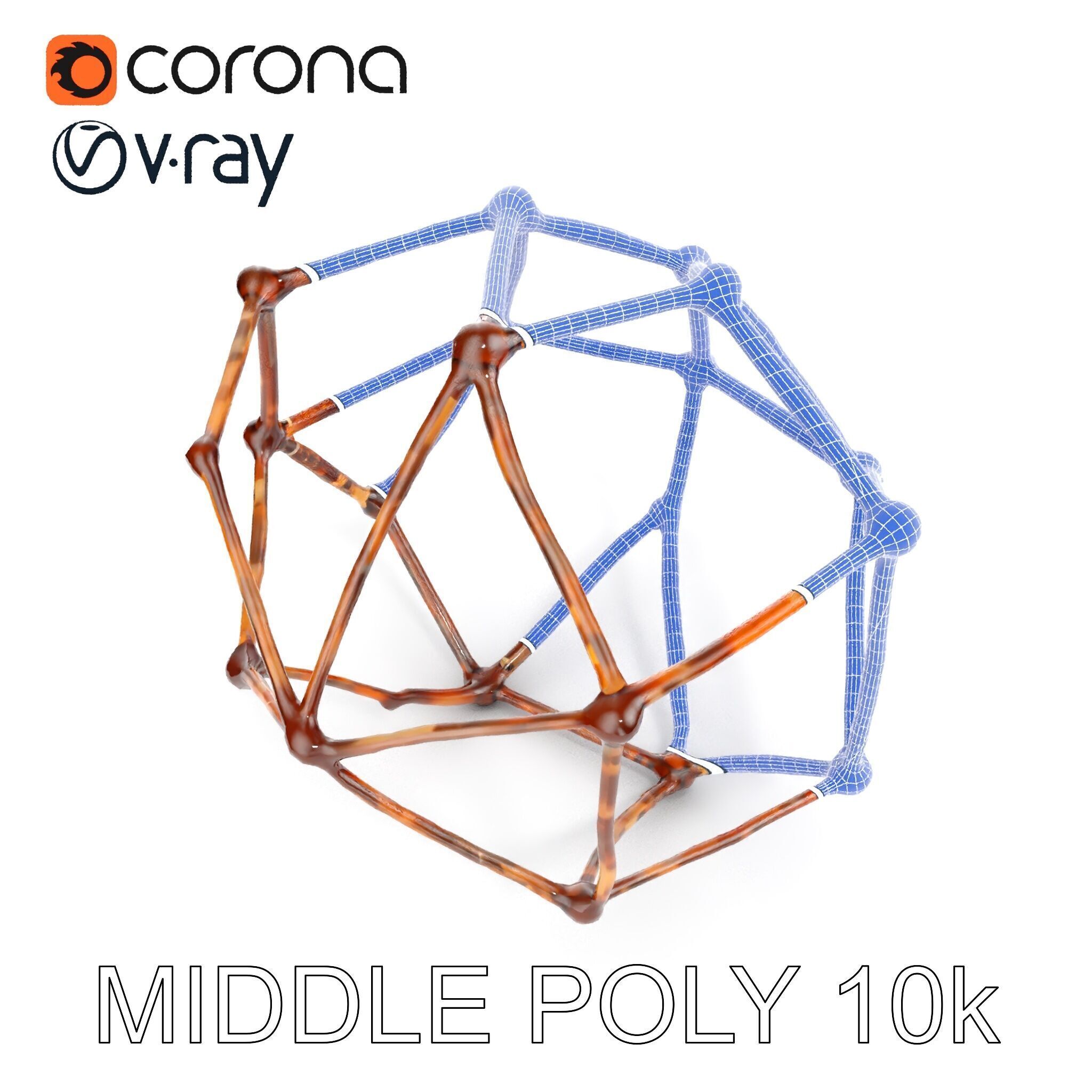 Geometric Metal Framework Model Pack Low-poly 3D model_30