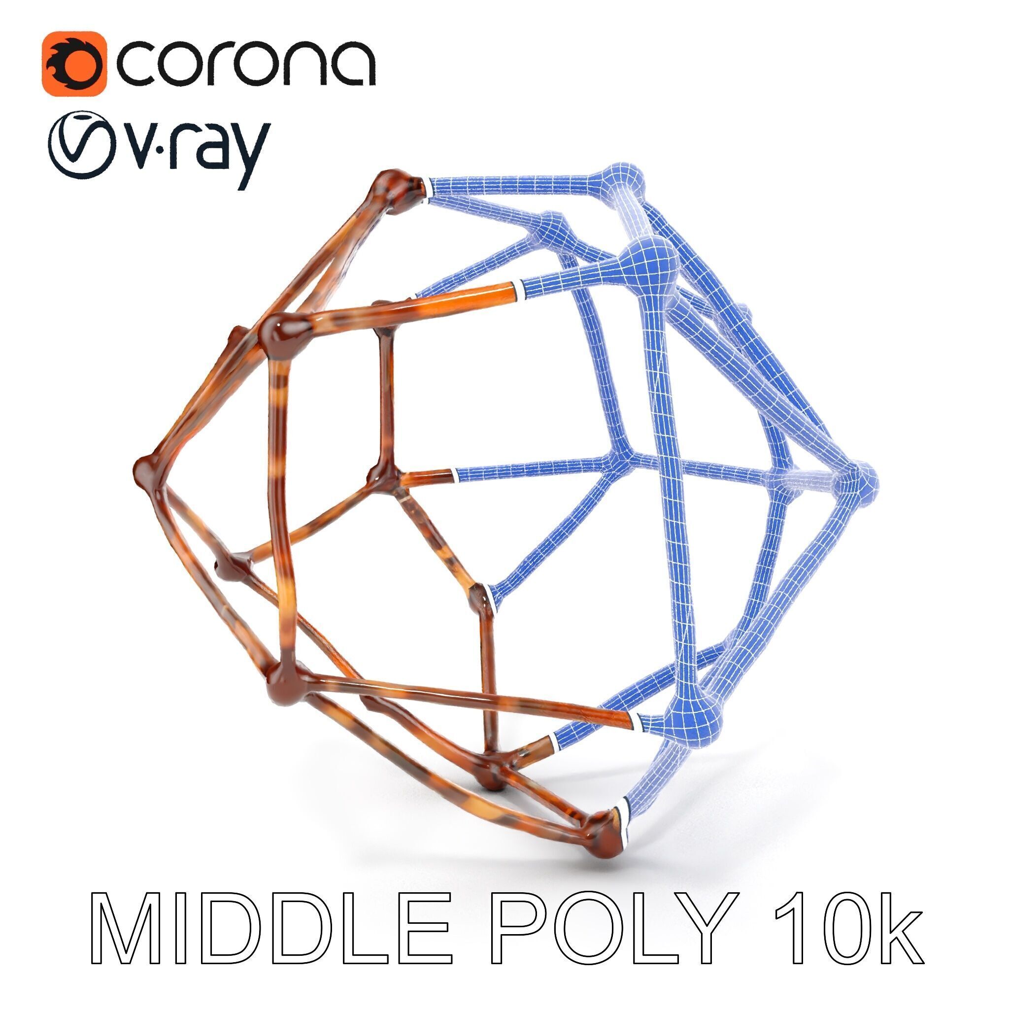 Geometric Metal Framework Model Pack Low-poly 3D model_25