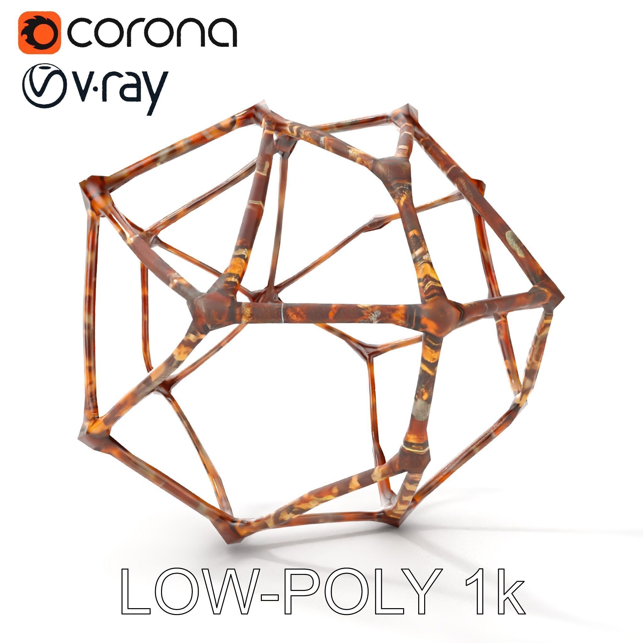 Geometric Metal Framework Model Pack Low-poly 3D model_15