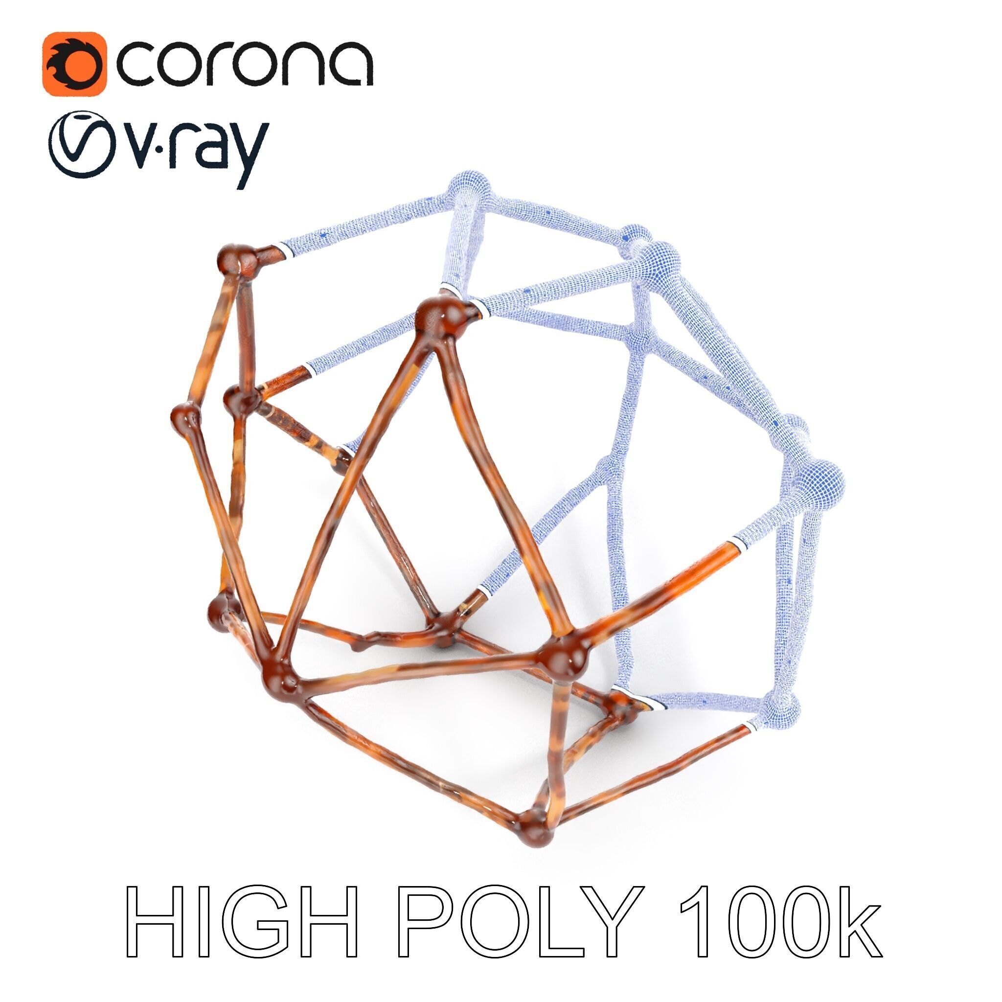 Geometric Metal Framework Model Pack Low-poly 3D model_35