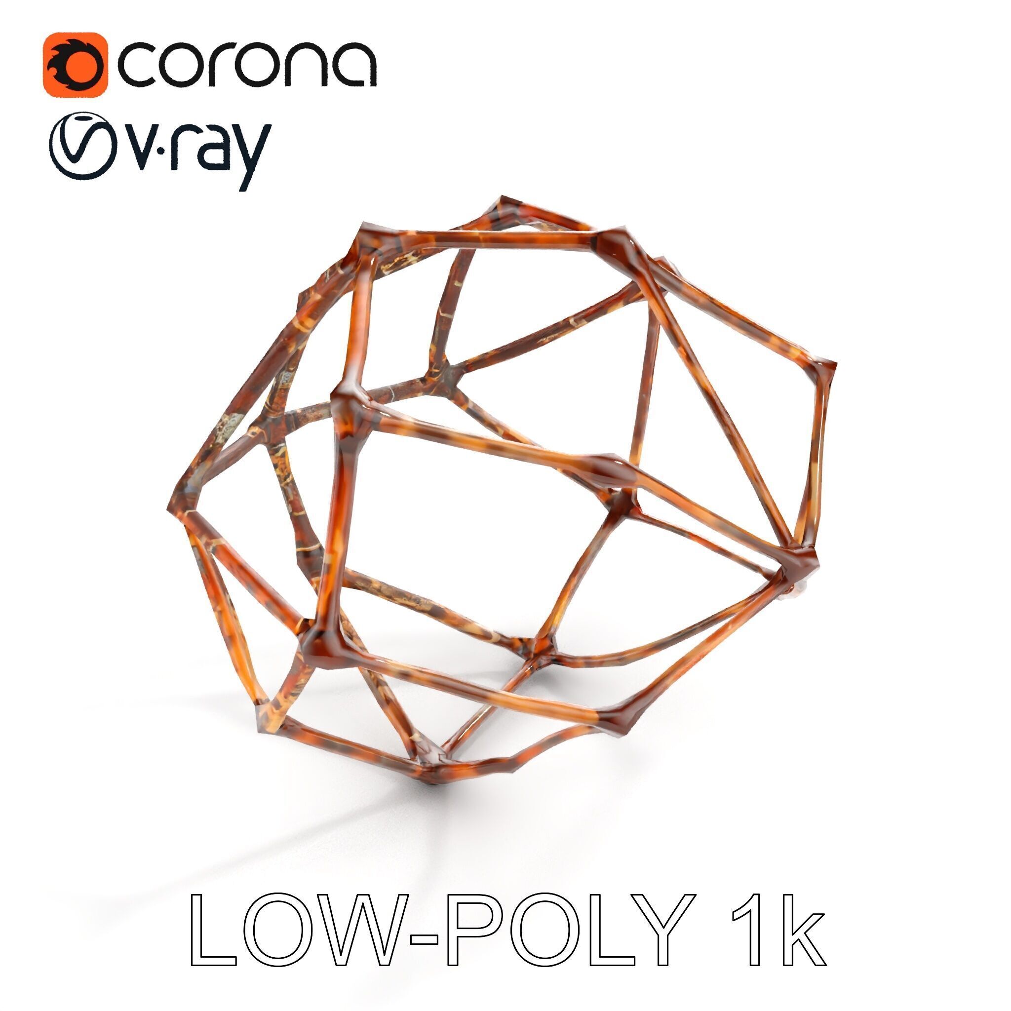 Geometric Metal Framework Model Pack Low-poly 3D model_17