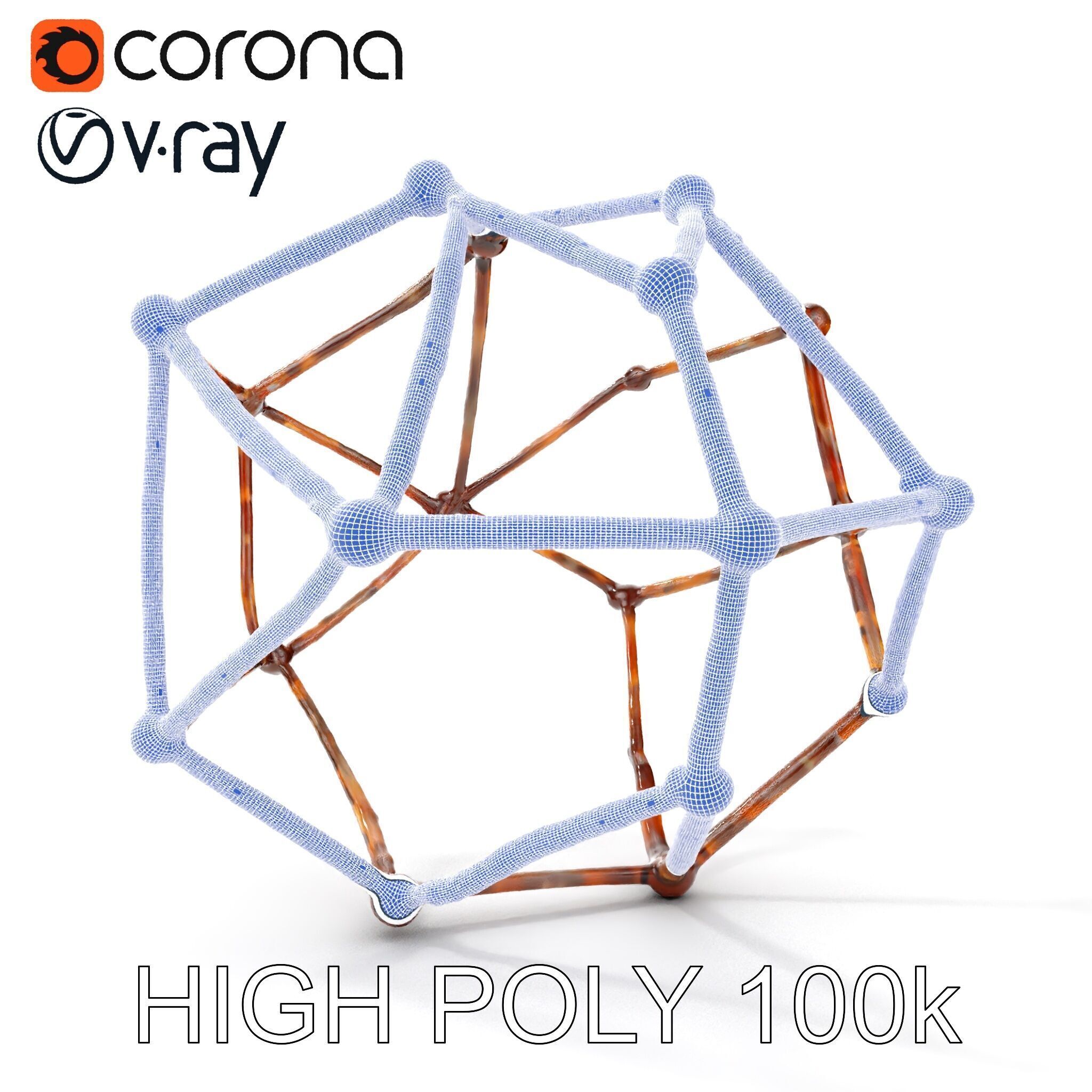 Geometric Metal Framework Model Pack Low-poly 3D model_29