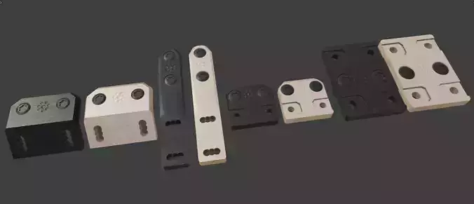 Arisaka Surefire Mlok Light Mounts Low Poly Game Ready 4K 2K Low-poly 3D model